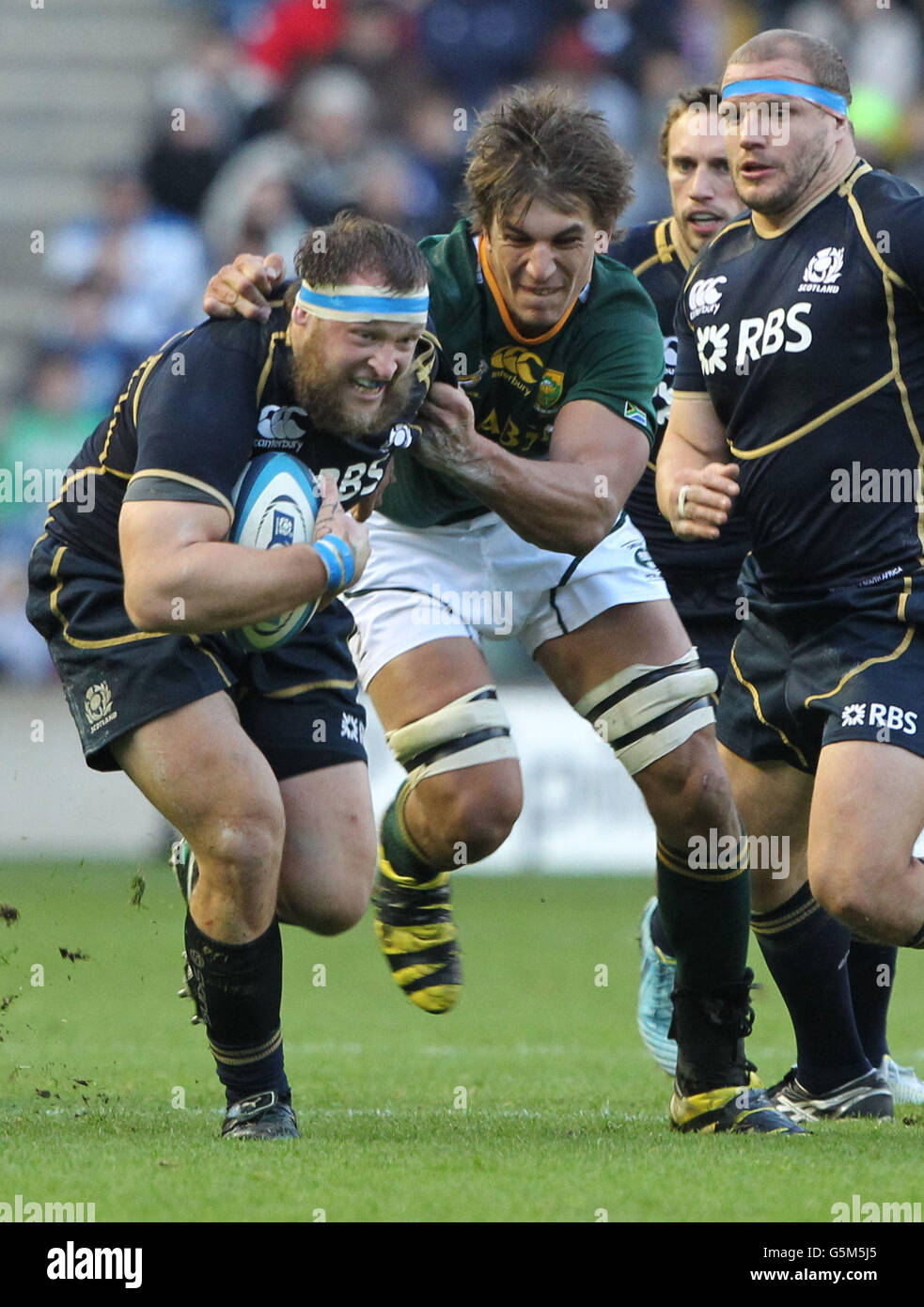 Rugby Union - EMV-Test - Schottland / Südafrika - Murrayfield. Der schottische Ryan Grant beim EMC Test Match in Murrayfield, Edinburgh. Stockfoto