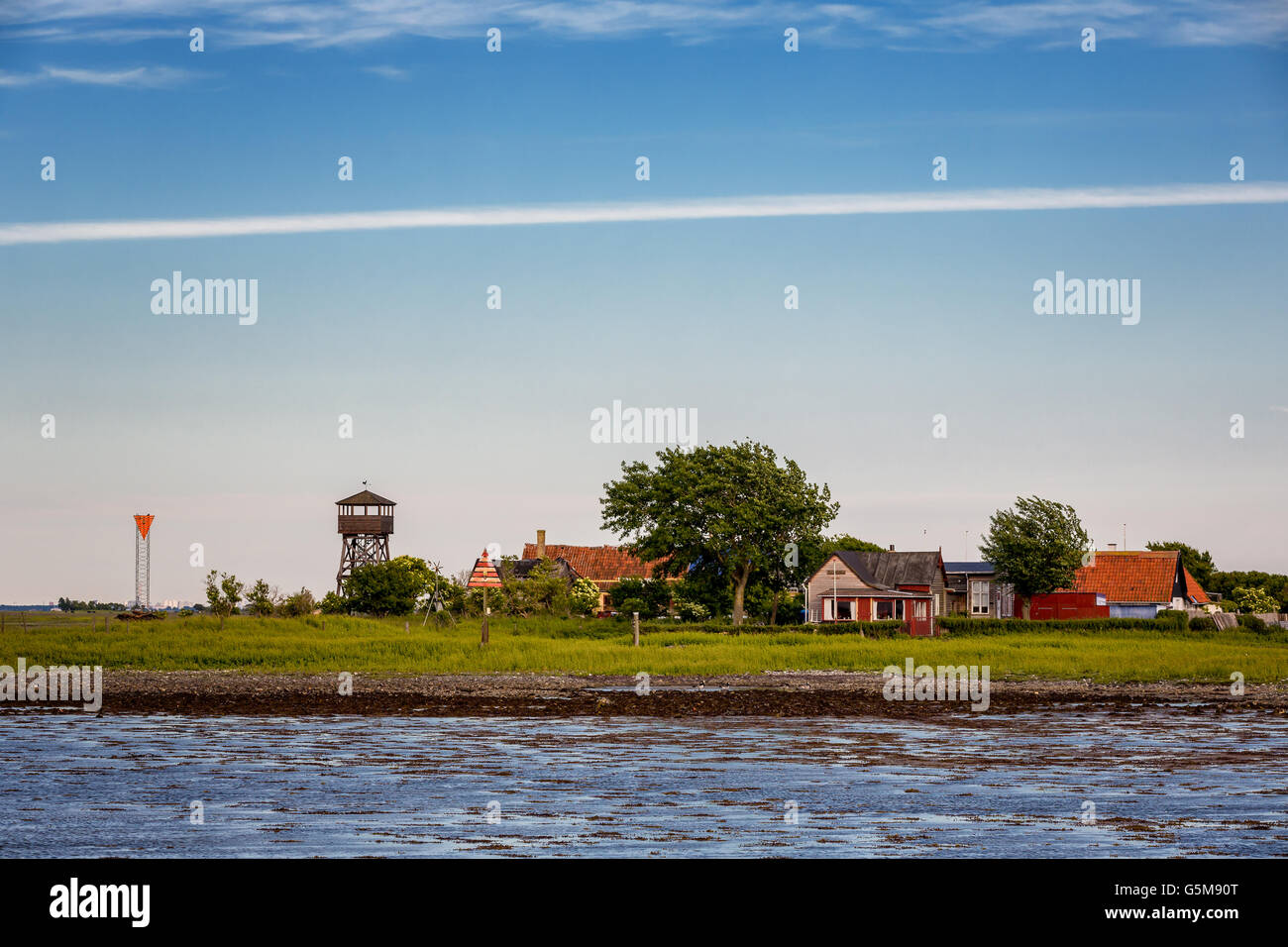 Häuser auf Saltholm, Dänemark Stockfoto