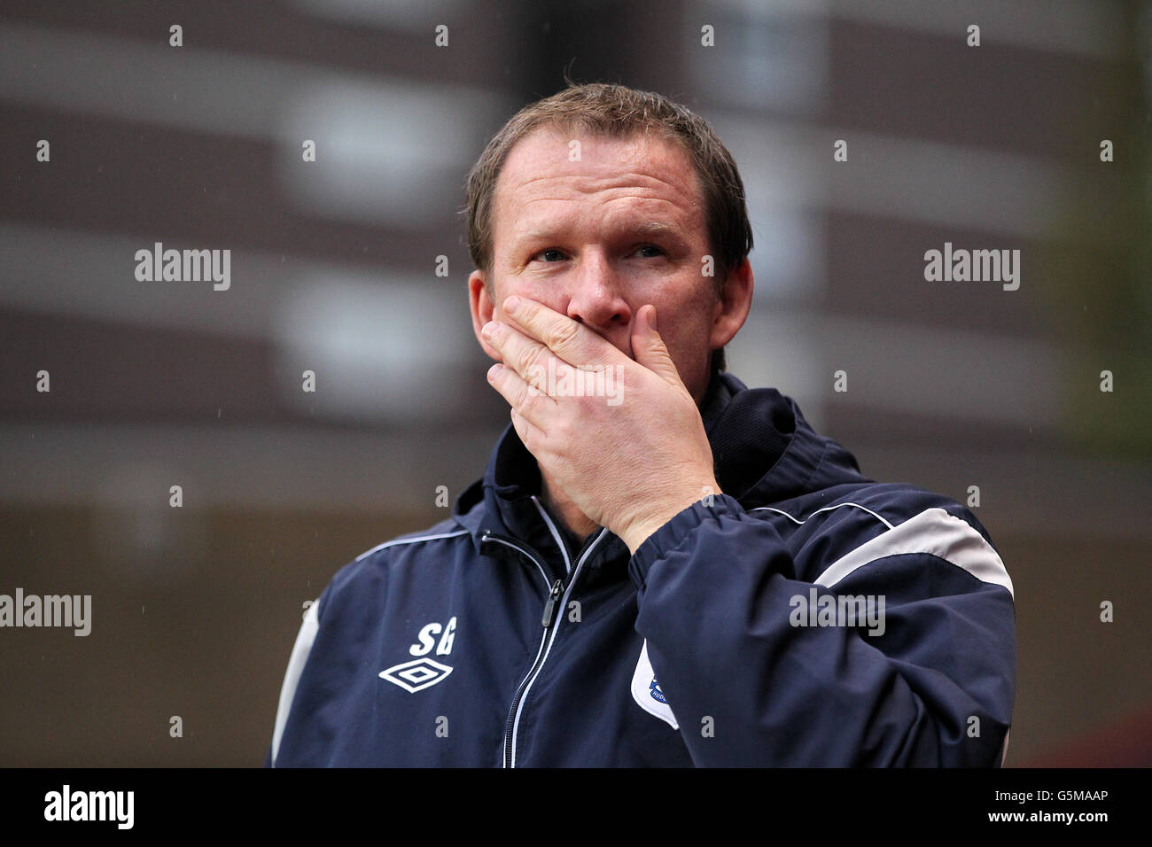 Fußball - npower Football League Championship - Charlton Athletic gegen Huddersfield Town - The Valley. Simon Grayson, Stadtmanager bei Huddersfield Stockfoto