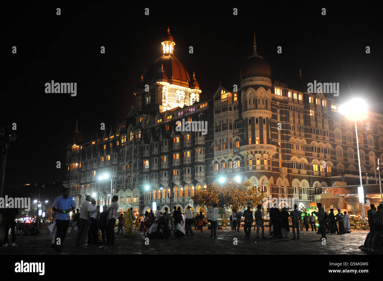 Eine allgemeine Ansicht des Tal Mahal Palace Hotels, in dem sich das englische Cricket-Team derzeit in Colaba, Mumbai, befindet, dem Schauplatz eines Terroranschlags am 26. November 2008, Indien. Stockfoto