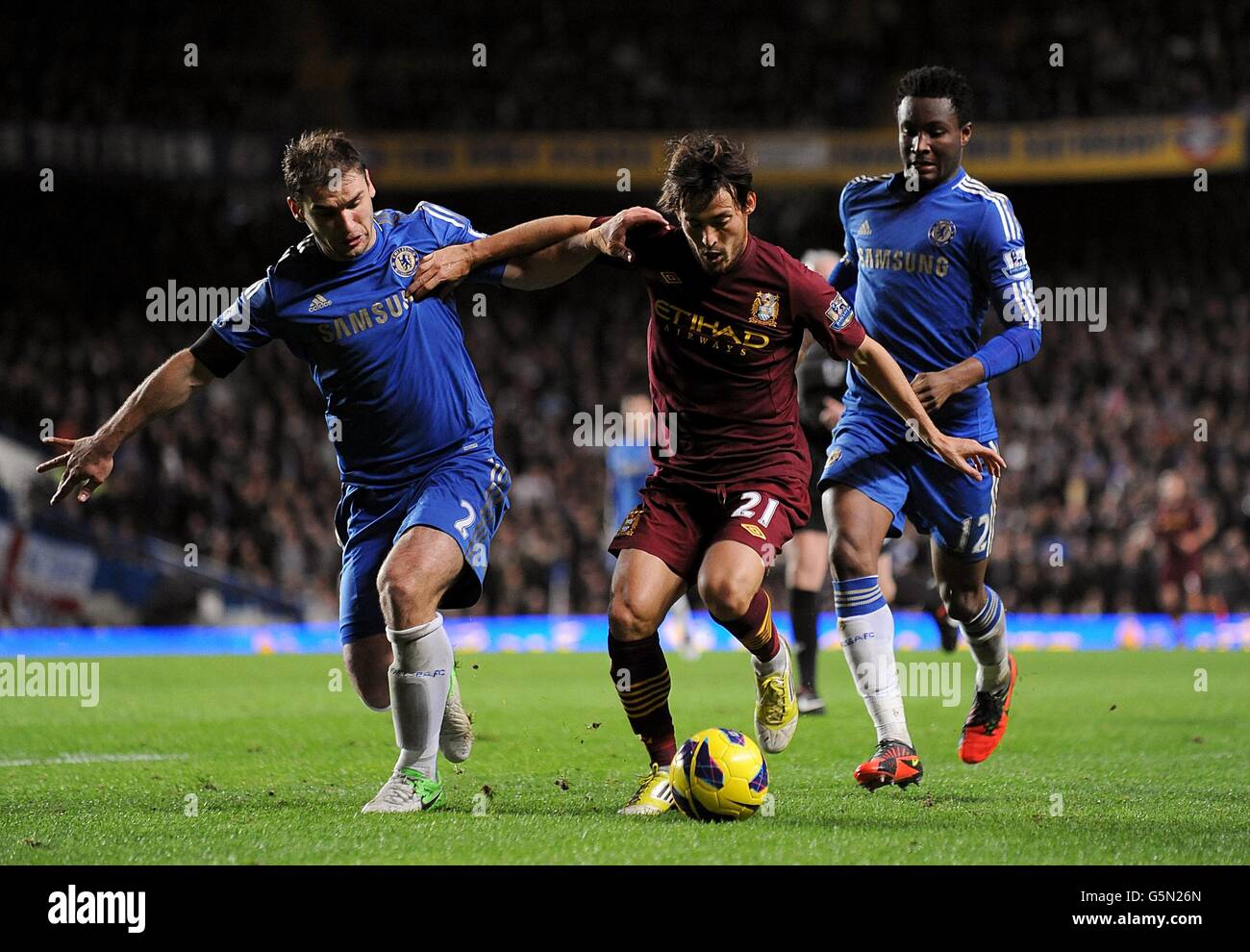 Fußball - Barclays Premier League - Chelsea gegen Manchester City - Stamford Bridge Stockfoto