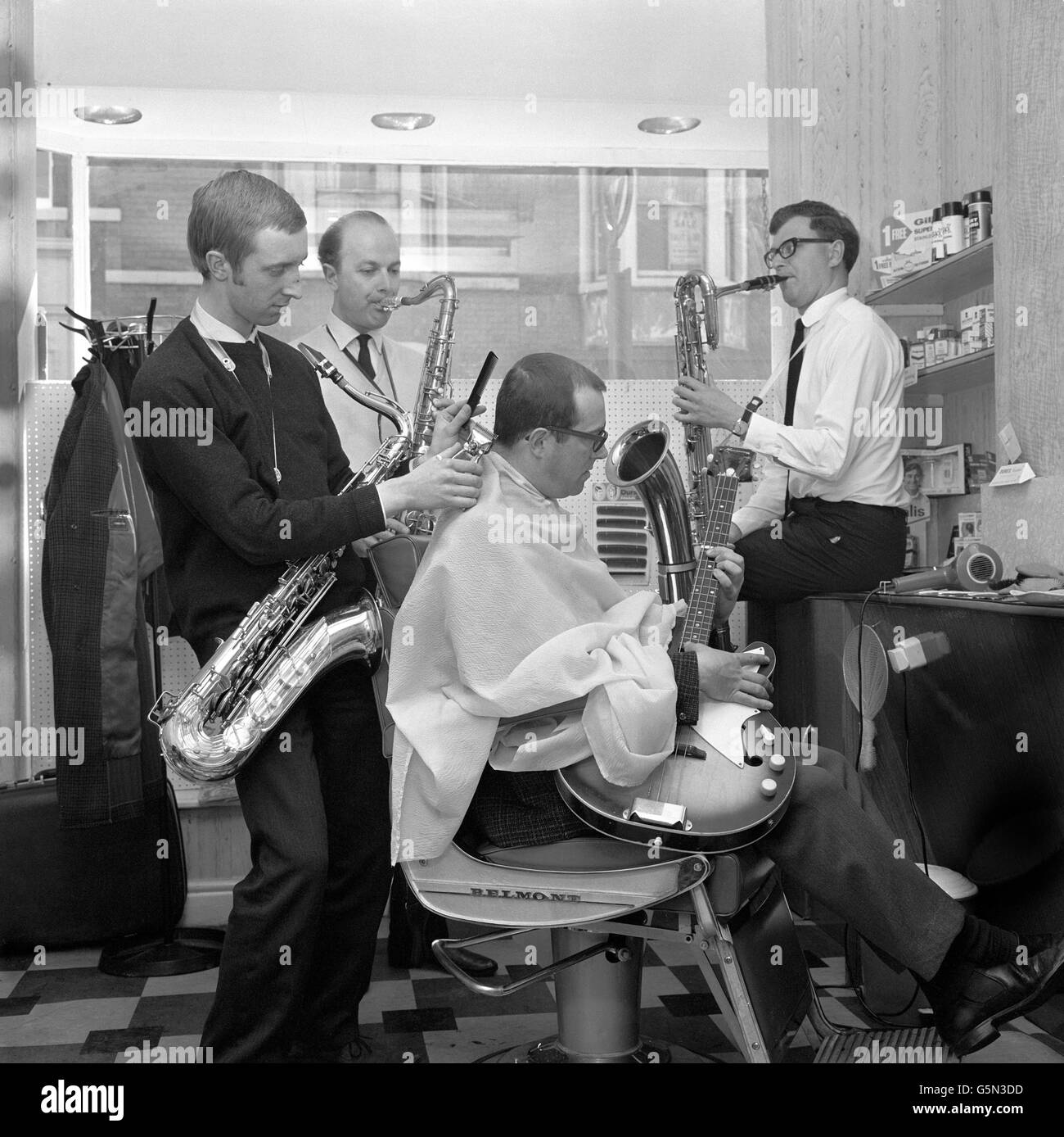 Friseur - musikalische Barber - Scarborough Stockfoto