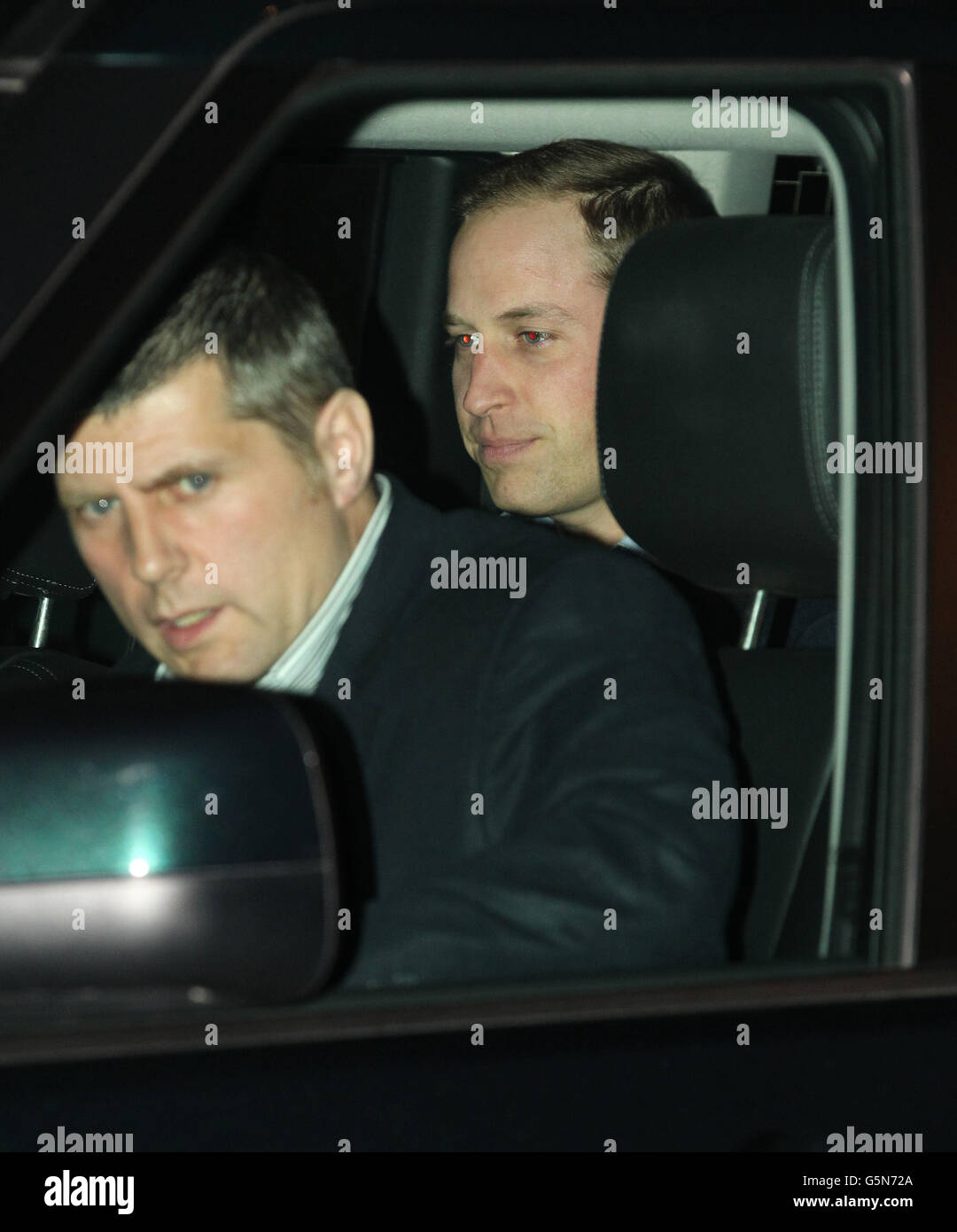 Der Herzog von Cambridge verlässt das King Edward VII Krankenhaus in London, nachdem er seine Frau, die Herzogin von Cambridge, besucht hatte, die am Montag mit schwerer Morgendäsheit ins Krankenhaus eingeliefert wurde. Stockfoto