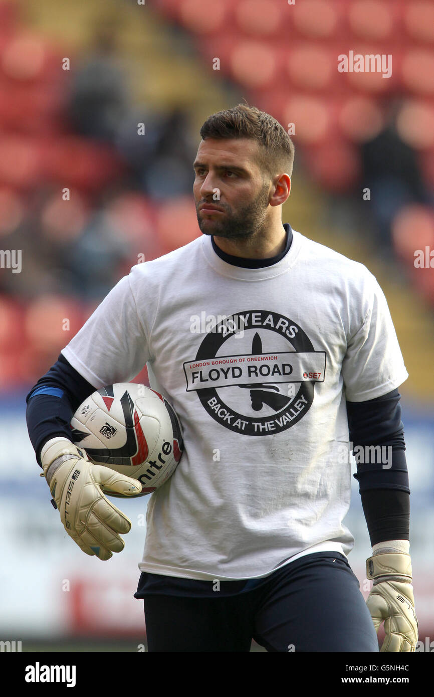 Fußball - npower Football League Championship - Charlton Athletic gegen Brighton und Hove Albion - The Valley. John Sullivan, Charlton Athletic Torwart Stockfoto