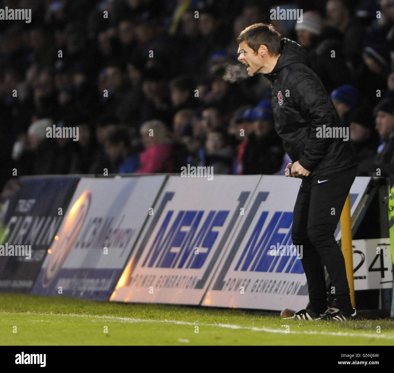 Fleetwoods Manager Graham Alexander während des npower Football League Two-Spiels im MEMS Priestfield Stadium, Gillingham. Stockfoto