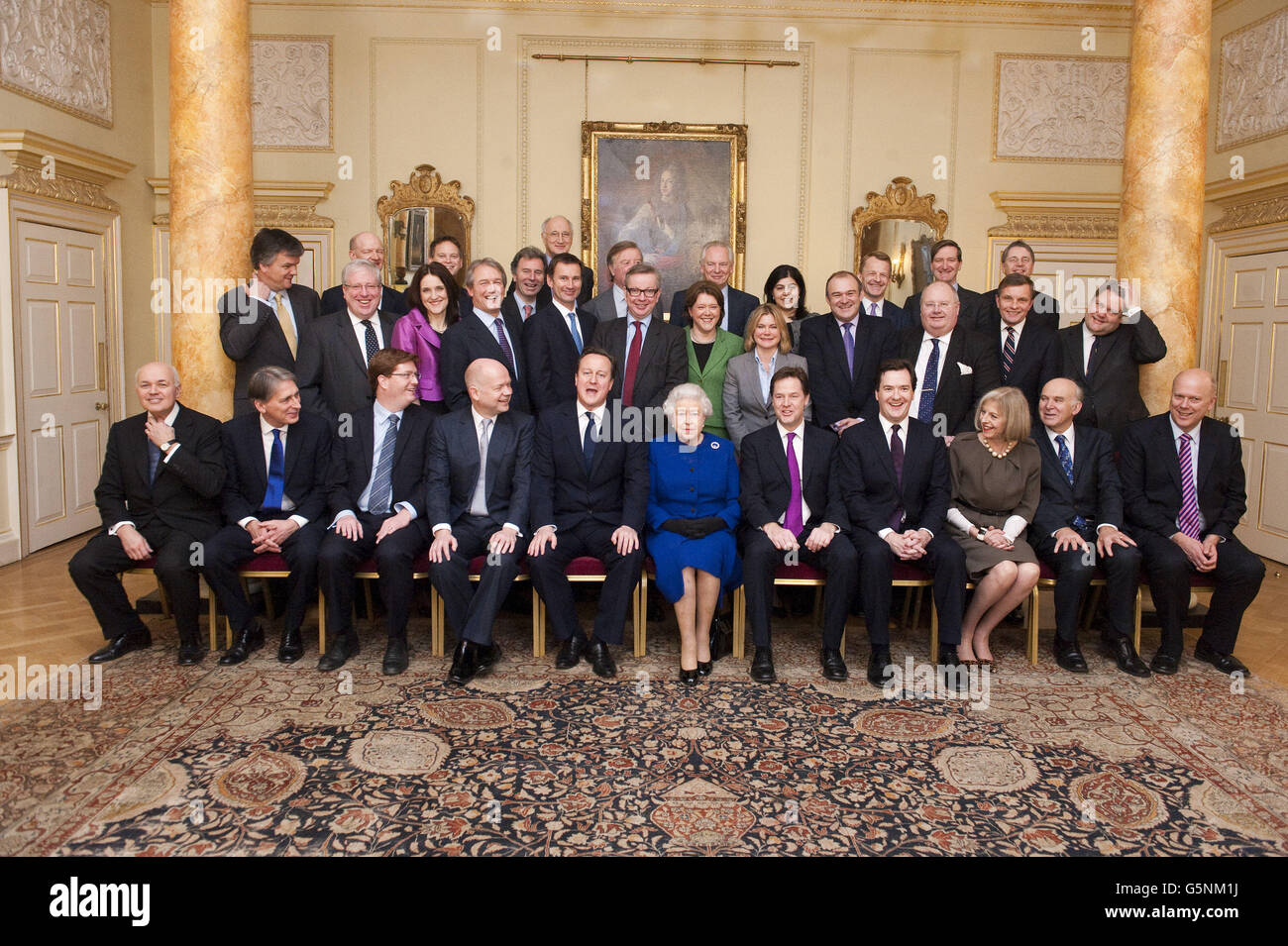 Königin besucht Kabinettssitzung Stockfoto