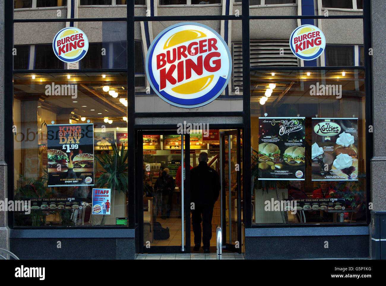 Eine allgemeine Ansicht eines Burger King Restaurants in Belfast Stockfoto