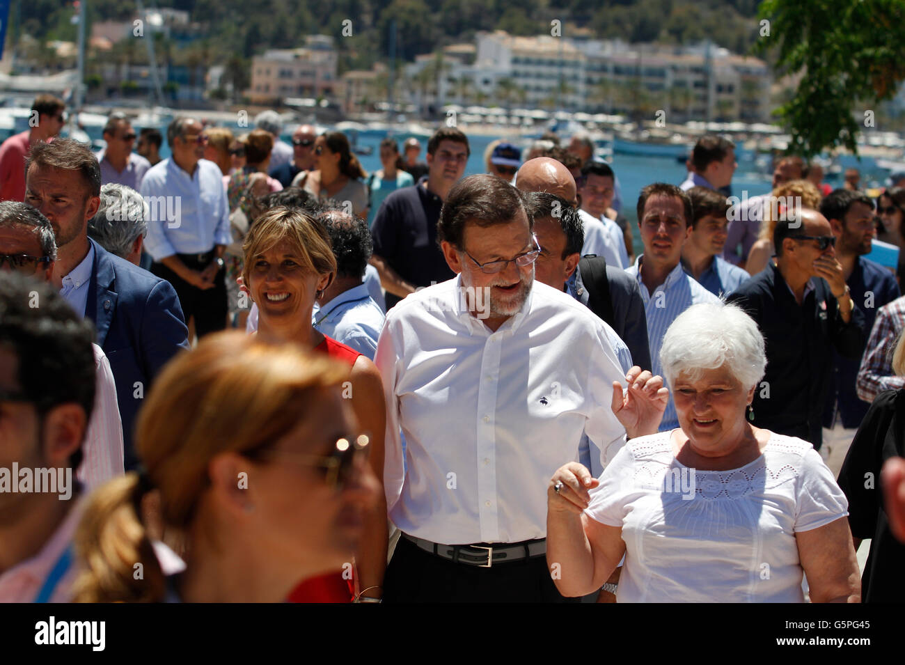 Mallorca, Spanien. Am 22. Juni 2016. Der Präsident von Spanien, Mariano Rajoy. In einer politischen Kundgebung in Mallorca. Credit: Mafalda/Alamy leben Nachrichten Stockfoto