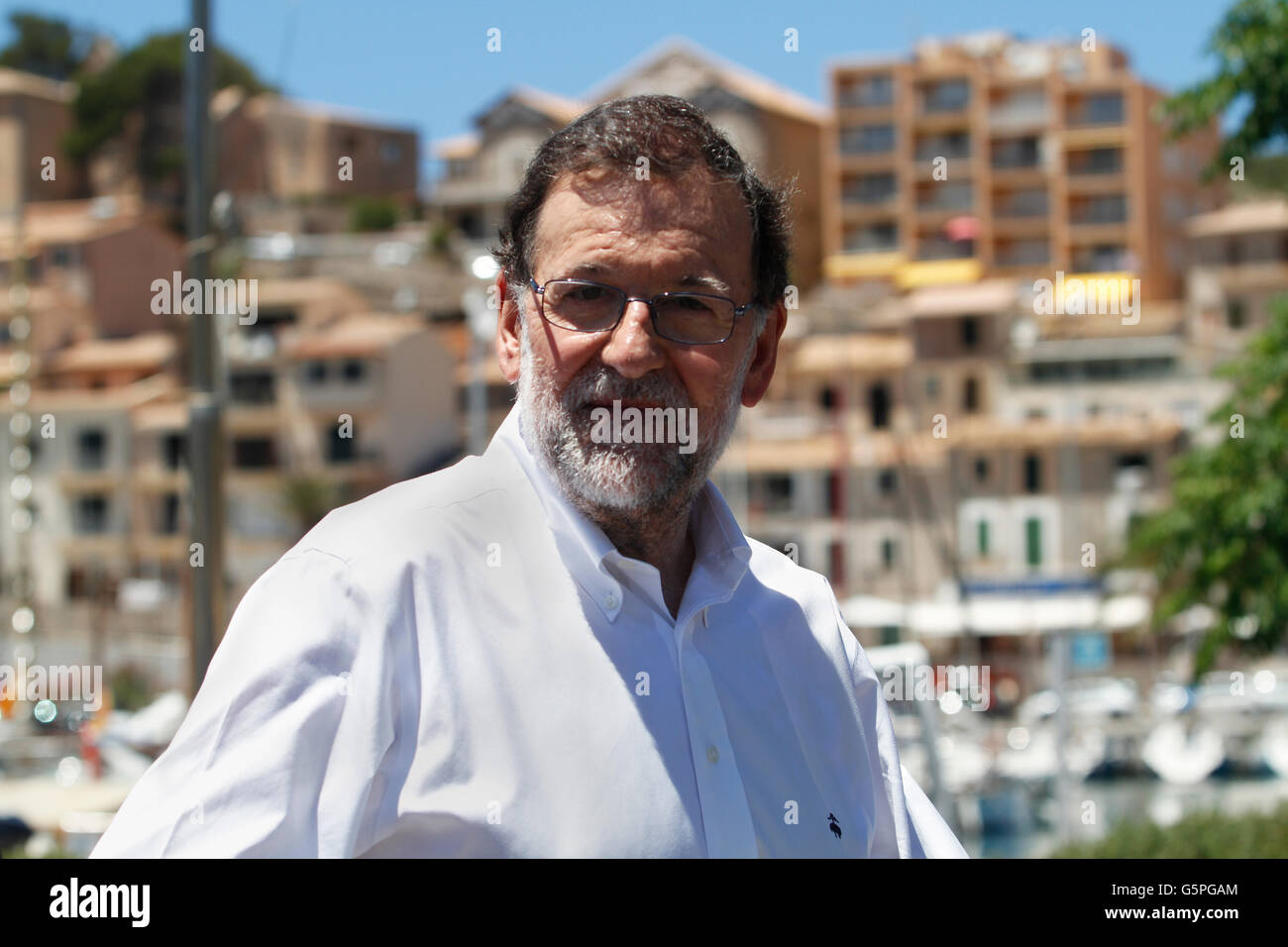 Mallorca, Spanien. Am 22. Juni 2016. Der Präsident von Spanien, Mariano Rajoy. In einer politischen Kundgebung in Mallorca. Credit: Mafalda/Alamy leben Nachrichten Stockfoto