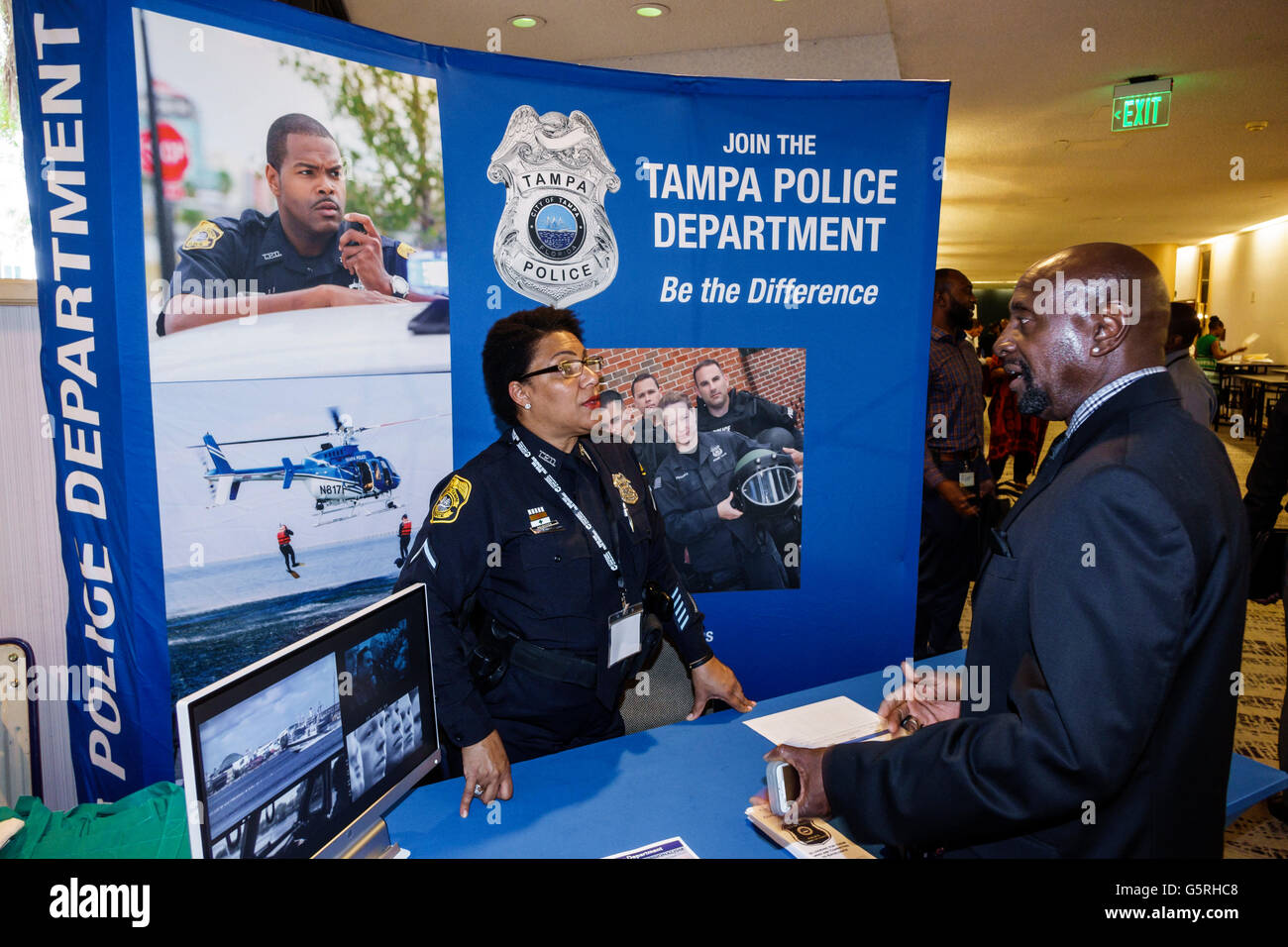 Miami Florida, Hyatt, Hotel, Unterkunft, Nationale Konferenz zur Verbrechensverhütung in der schwarzen Gemeinschaft, Anbieter, Jobmesse, Rekrutierer der Polizeiabteilung, Rekrutierer, Stockfoto