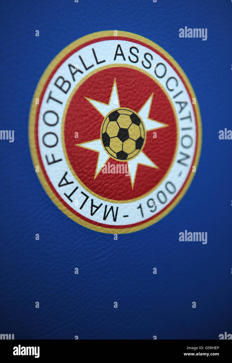 Allgemeine Ansicht eines MFA, Malta Football Association Abzeichen Stockfoto