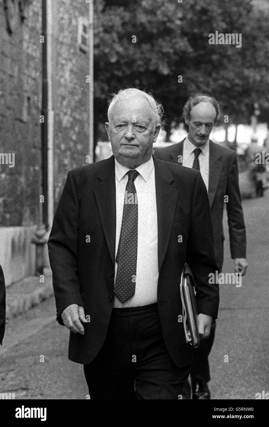 Patrick (Paddy) McGrory, Anwalt der Familien der drei von der SAS angeschossenen IRA-Terroristen, auf dem Weg zur Inquest in Gibraltar. Stockfoto