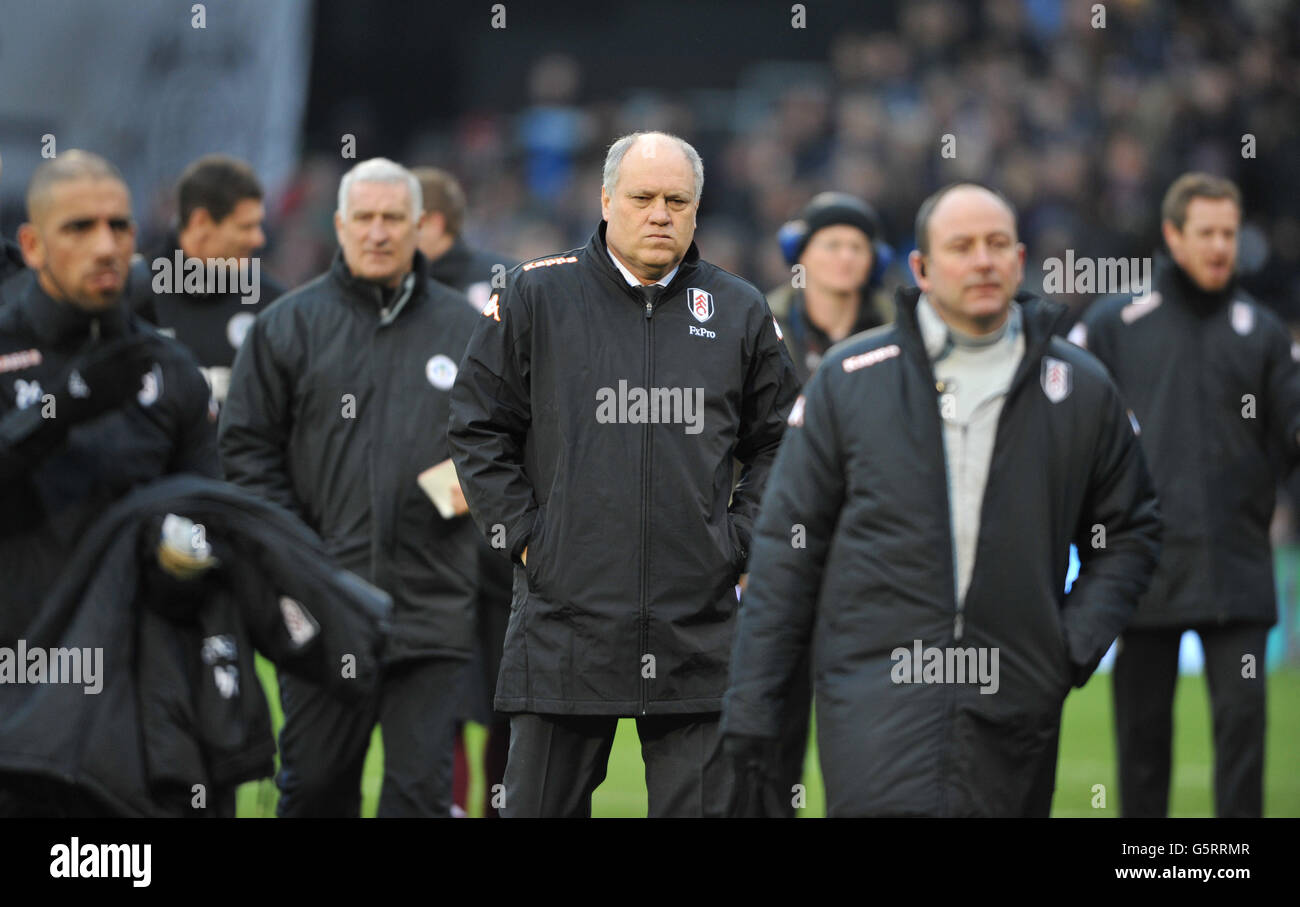 Fulhams Manager Martin Jol während des Spiels der Barclays Premier League im Craven Cottage Stadium, London Stockfoto