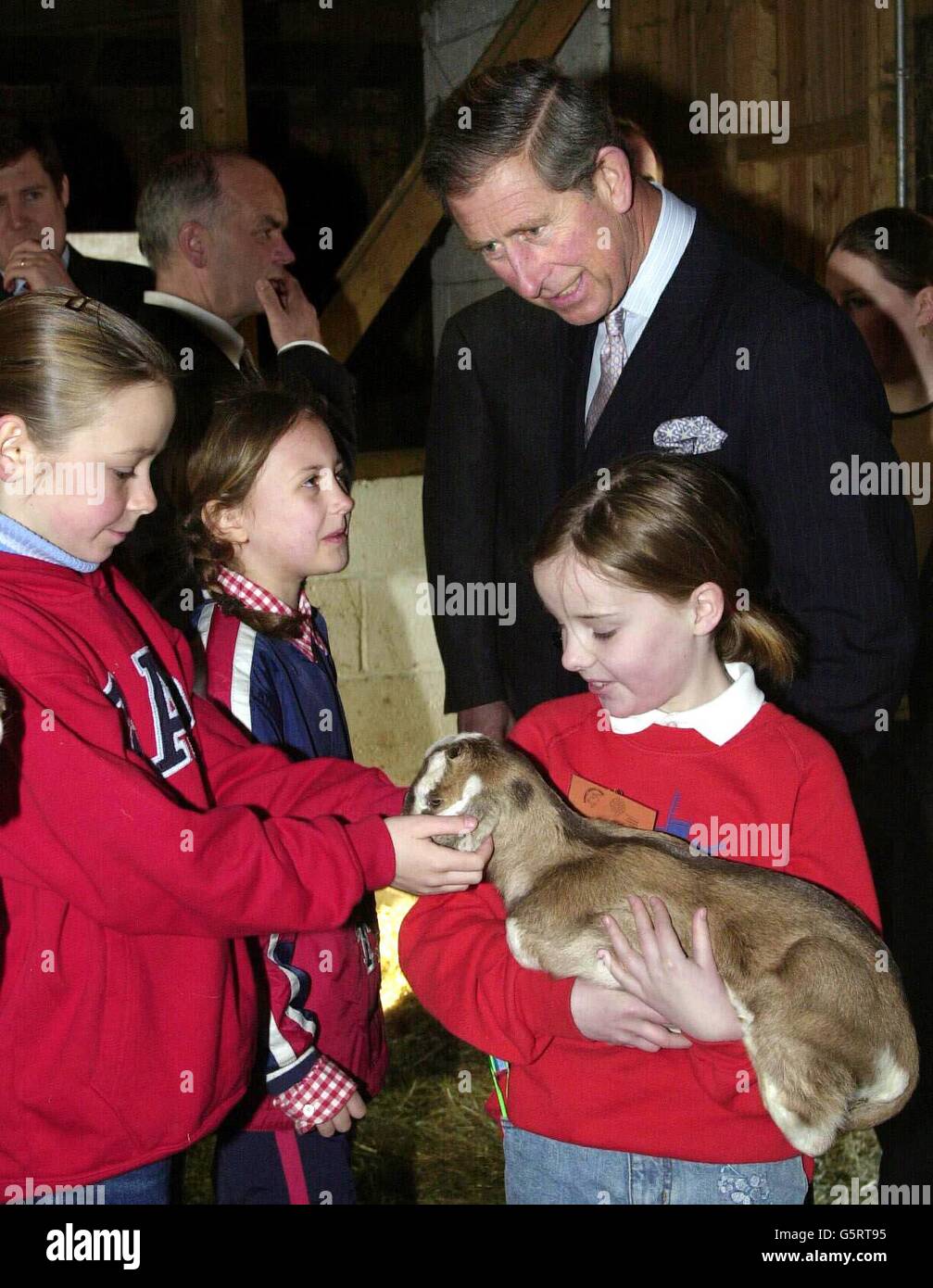 Prince Of Wales während eines Besuchs in Surrey Docks Stadtbauernhof Stockfoto