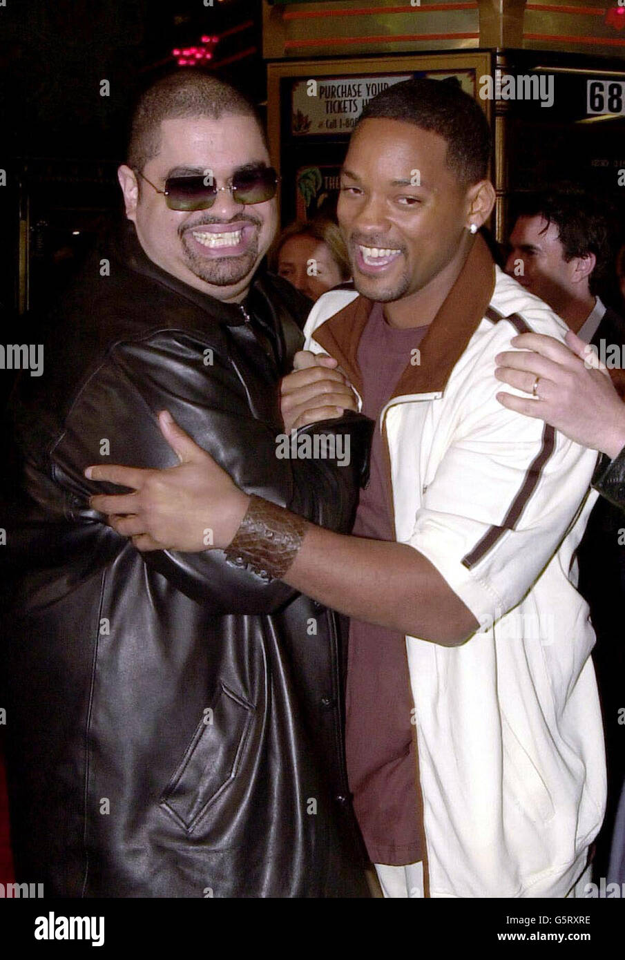 Der amerikanische Schauspieler und Sänger will Smith kommt zur Premiere von „Big Trouble“ mit Heavy D (links), der im Film im Kino El Capitan in Hollywood als „Greer“ spielt. Stockfoto