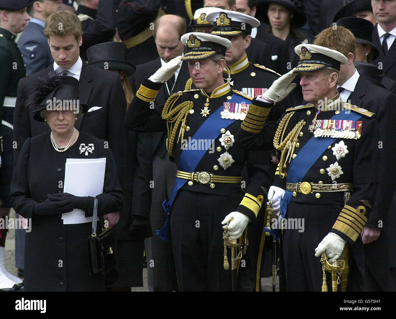 Königsmutter Beerdigung / königliche Familie Stockfoto