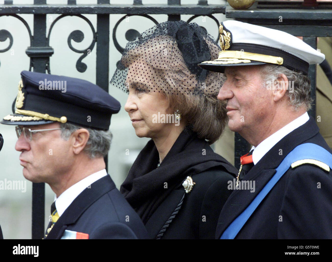 Königsmutter Beerdigung / Juan Carlos Stockfoto