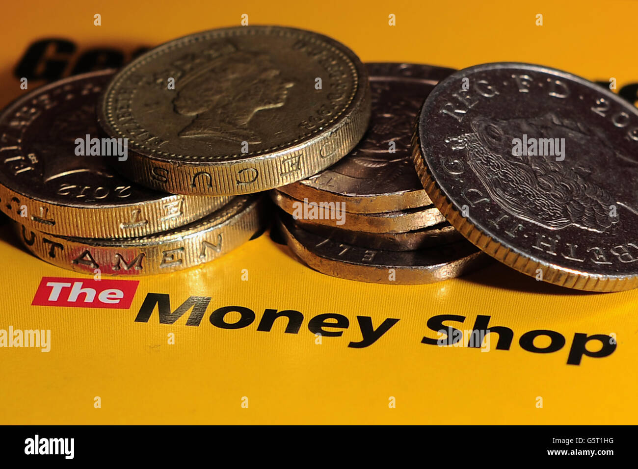 Detail des Money Shop-Logos Stockfoto