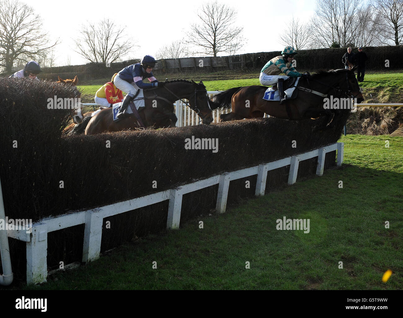 Pferderennen Sie-Leicester Racecourse Stockfoto