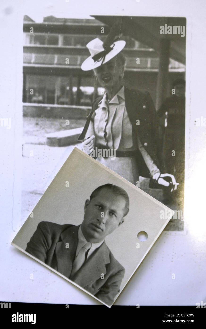 Ein Bild des jugoslawischen Spions Dusko Popov bekannt als Doppelagent Dreirad, zusammen mit einem Bild von Maria Elera veröffentlicht, von der Public Records Office zusammen mit anderen Dokumenten. * Dusko Popov, ein jugoslawischer, der vom britischen Geheimdienst als Doppelagent während des Zweiten Weltkriegs rekrutiert wurde, nachdem er zuerst von den Deutschen angesprochen wurde, wurde mit dem Codenamen Tricycle bezeichnet, der laut heute veröffentlichten Dokumenten das Leben eines Playboys führte. Stockfoto