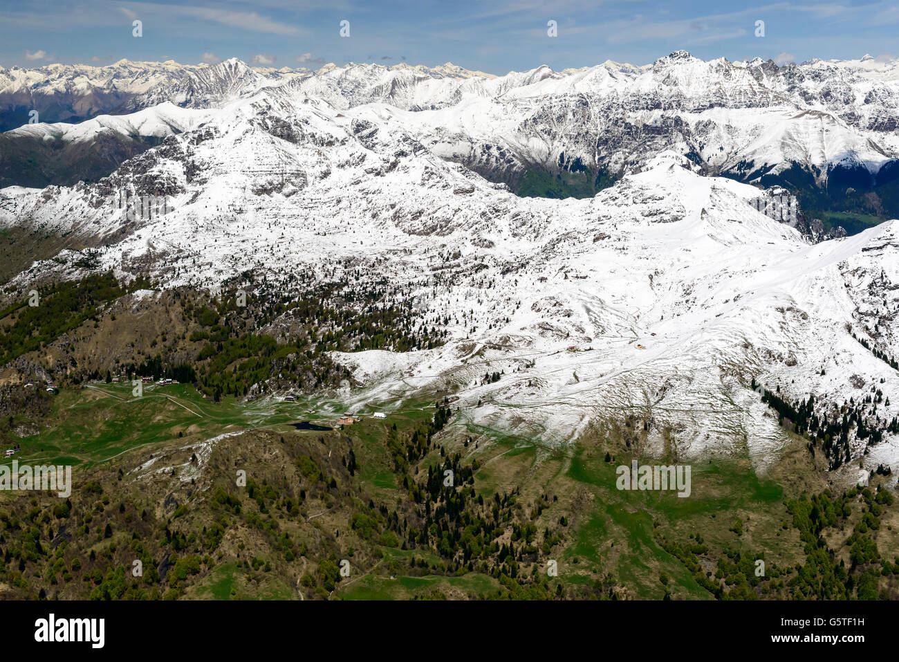 Artavaggio Hochland mit Frühling Schnee, Orobie, Italien Stockfoto