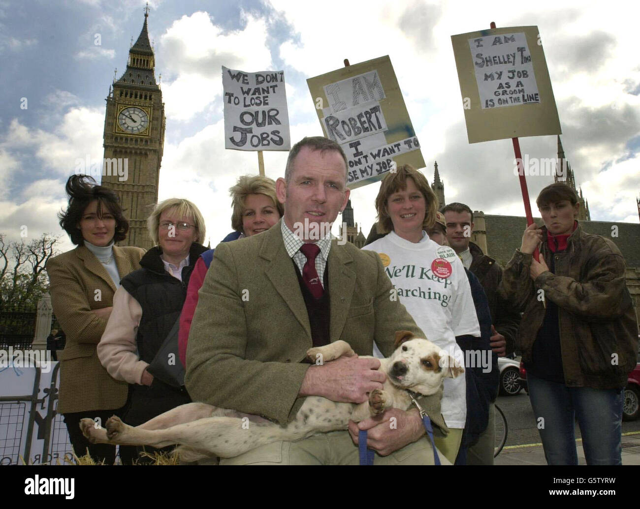 Pro-Jagd Protest beim Houses of Parliament Stockfoto