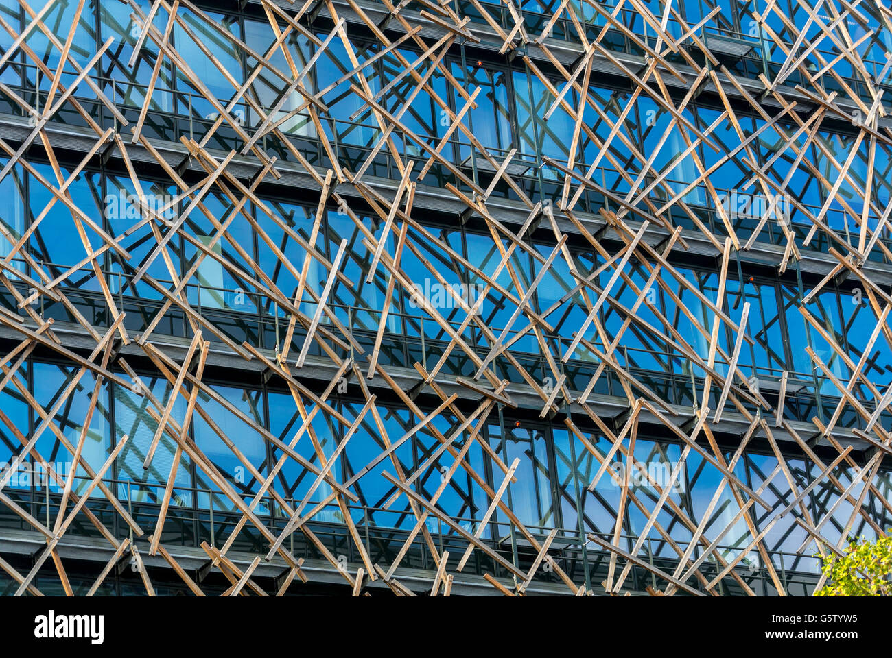 Paris, Frankreich, Architectural Detail, New Modern Architecture Project, Neighborhood in Paris Rive Gauche, Housing in Quartier Massena, (Kredit-Architekt: Rudy Riciotti. 'Le Nid') Grünes Gebäude in moderner, ökologischer Architektur frankreich Stockfoto