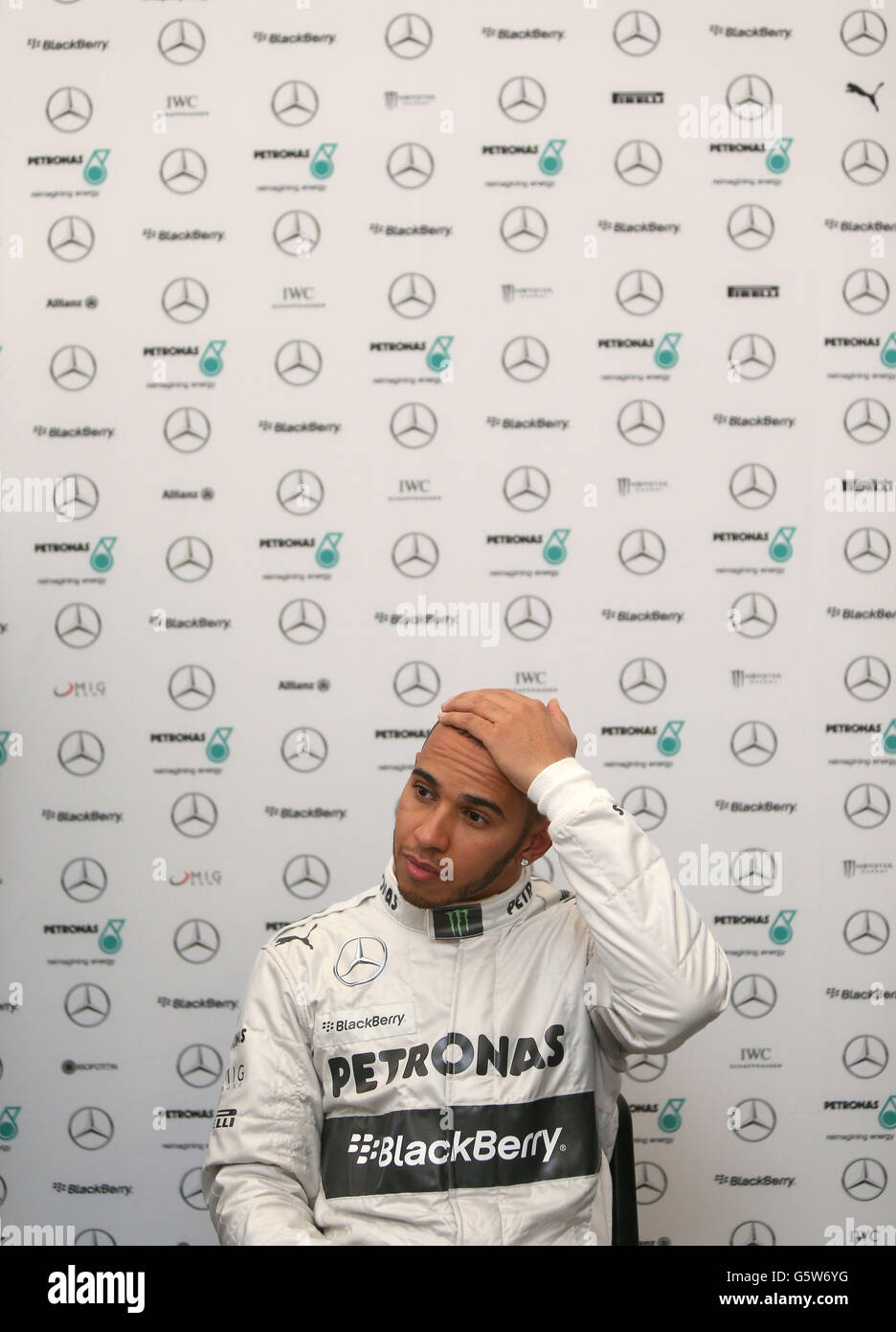 Formel 1 - Mercedes W04 Launch - Circuito de Jerez. Lewis Hamilton beim Start des Mercedes F1 W04 in Circuito de Jerez, Jerez, Spanien. Stockfoto