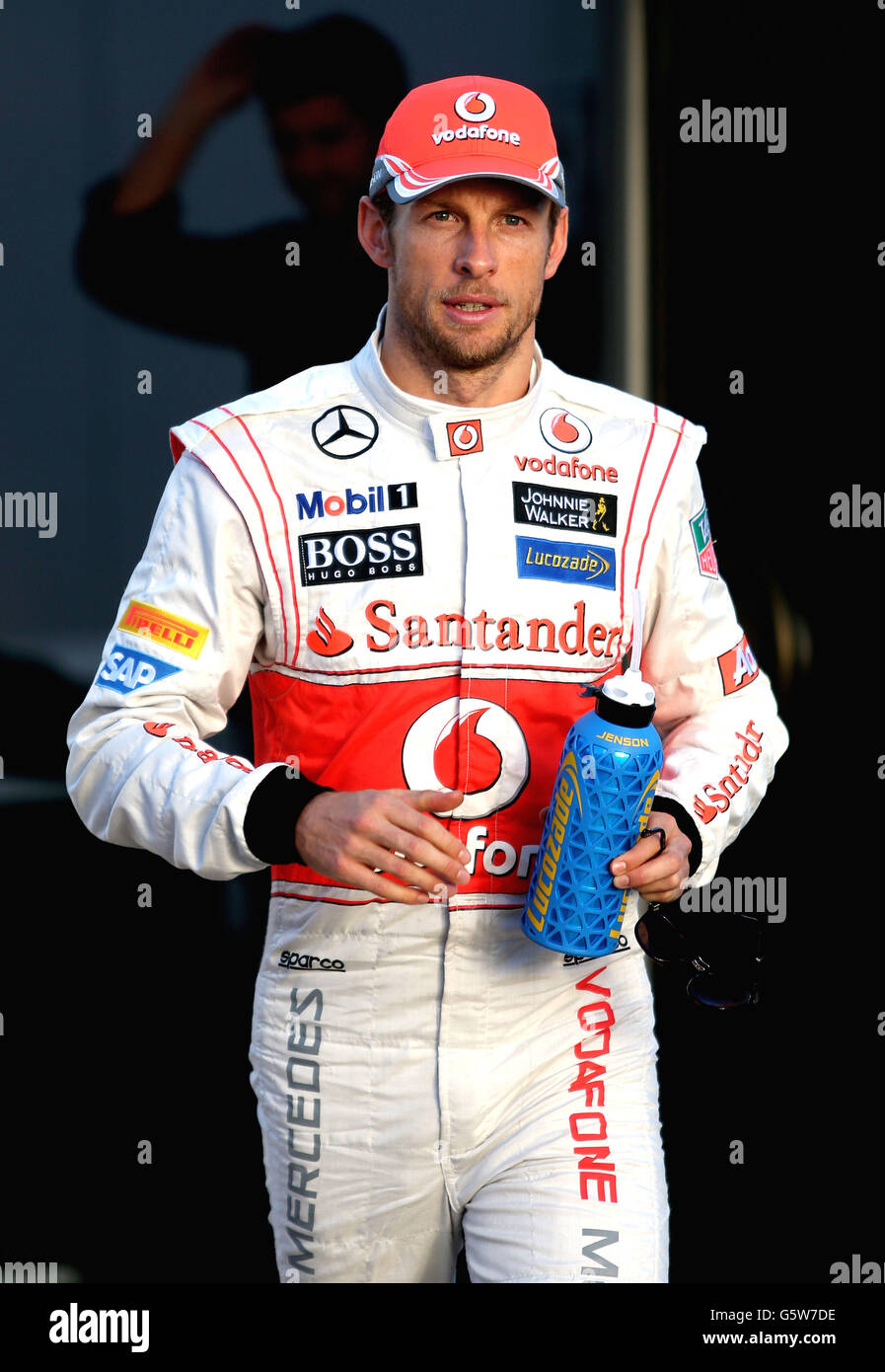 Formel 1 - Testing - Circuito de Jerez. McLaren-Fahrer Jenson Button auf dem Circuito de Jerez, Jerez, Spanien. Stockfoto