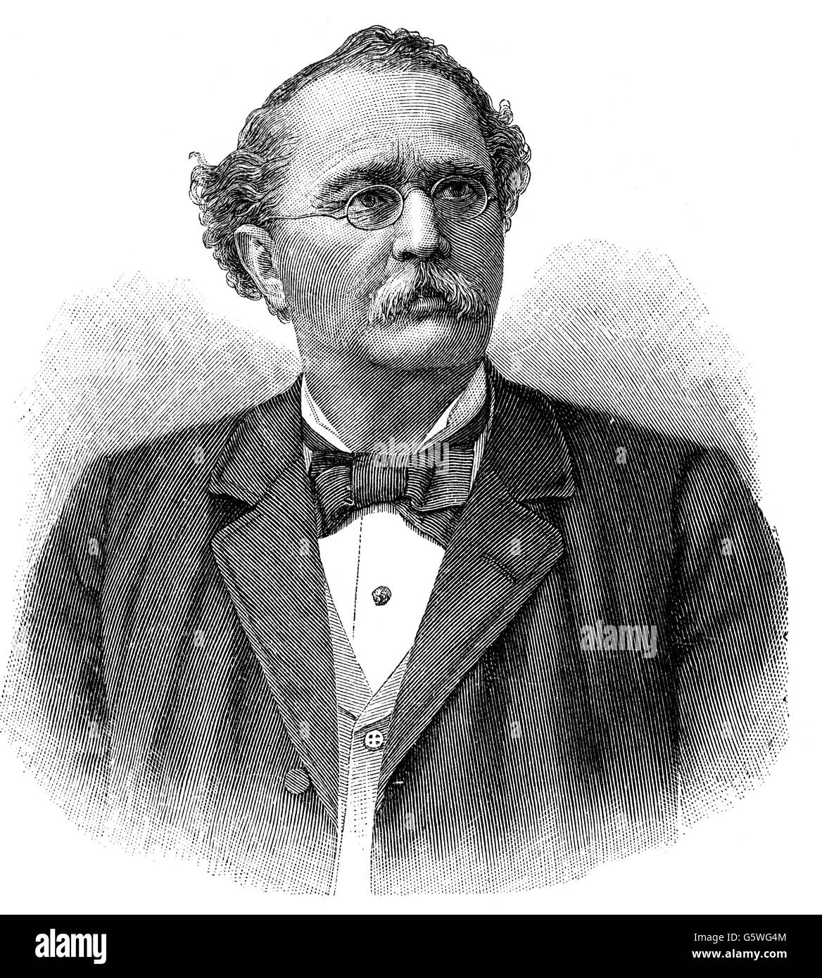 Guyer-Zeller, Adolf, 1.5.184 - 3.4.1899, Schweizer Geschäftsmann, Porträt, Holzgravur, 1899, Stockfoto