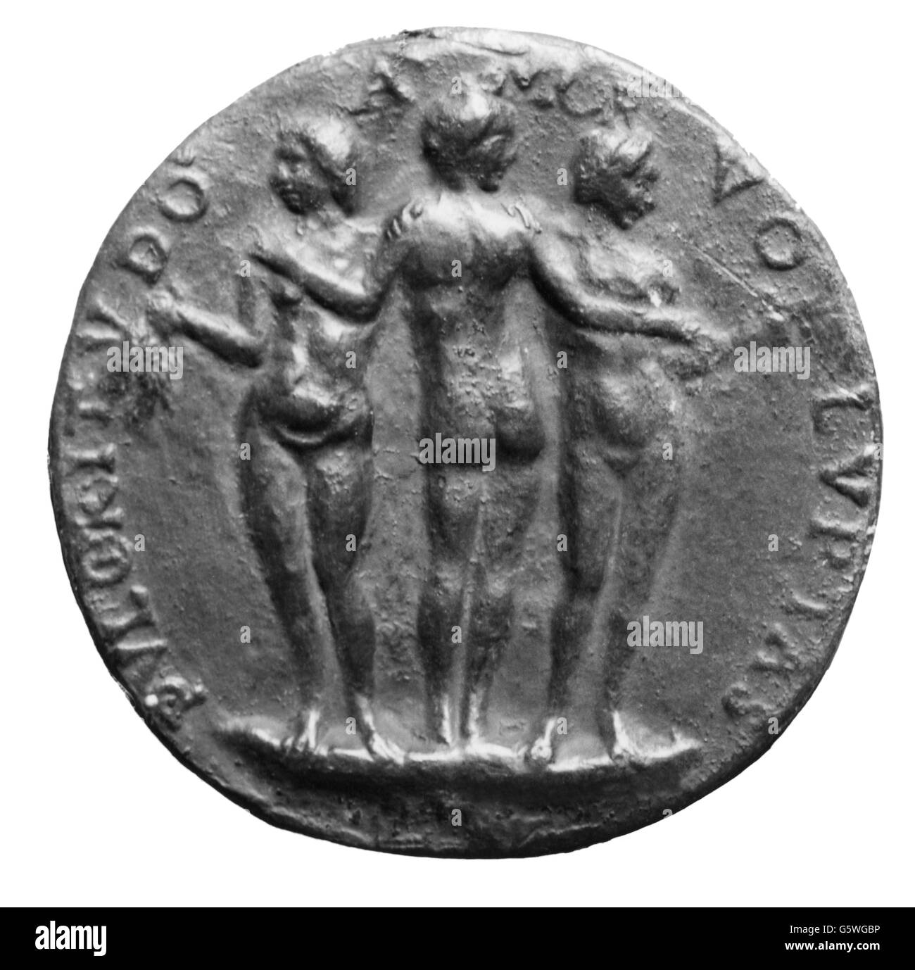 Pico della Mirandola, Giovanni 24.2.1463 - 17.11.1494, italienischer Philosoph, Medaille, von Niccolo Fiorentino, rückwärts, Bronze, Durchmesser 8,57 cm, 15. Jahrhundert, Museo del Bargello, Florenz, Stockfoto