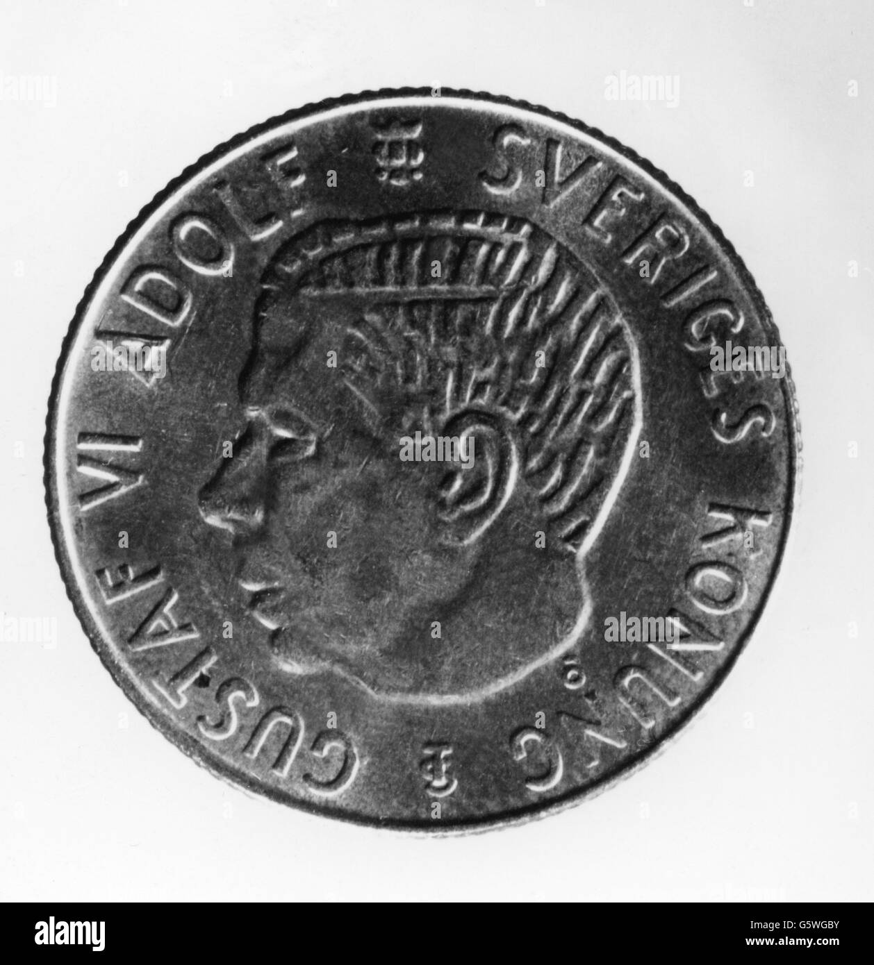 Geld / Finanzen, Münzen, Schweden, 1 Schwedische Krone, Rückseite, König Gustaf V. Adolf, Porträt, 1924, Zusatzrechte-Clearenzen-nicht vorhanden Stockfoto