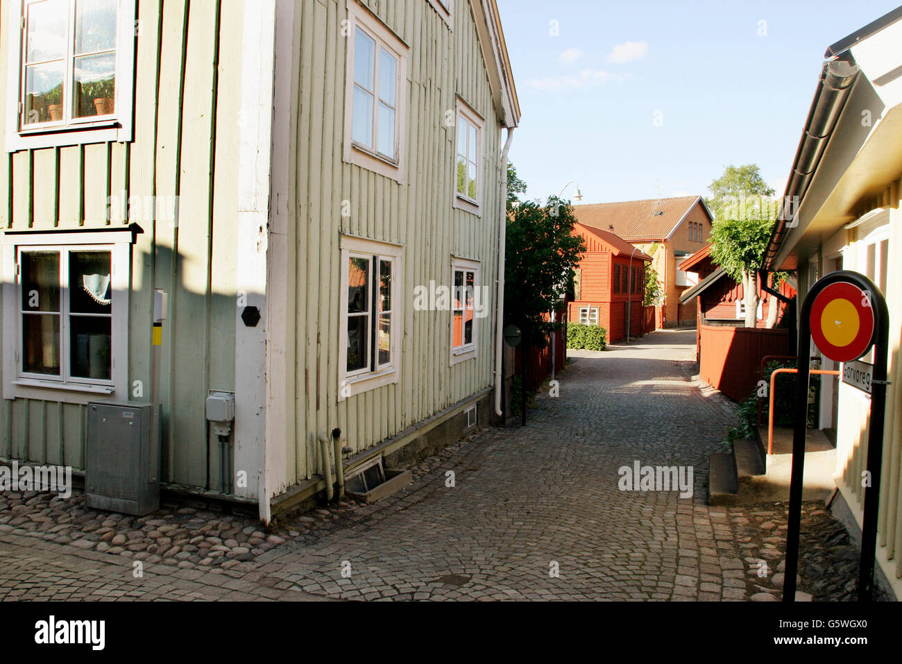 Gebäude der alten Stadt in Holz Stockfoto