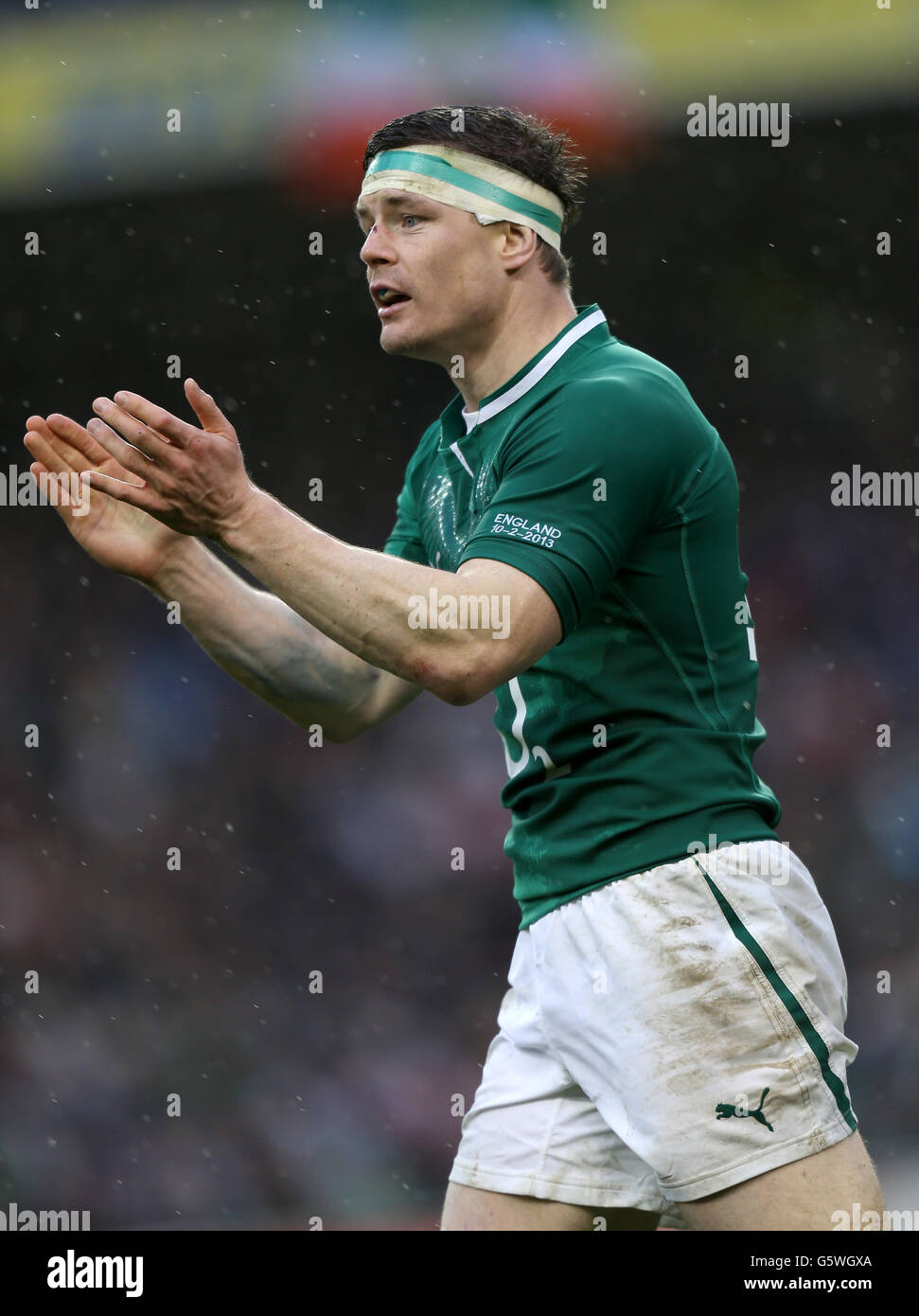 Rugby Union - RBS 6 Nations Championship 2013 - Irland - England - Aviva Stadium. Brian O'Driscoll aus Irland beim RBS 6 Nations Championship-Spiel im Aviva Stadium, Dublin. Stockfoto