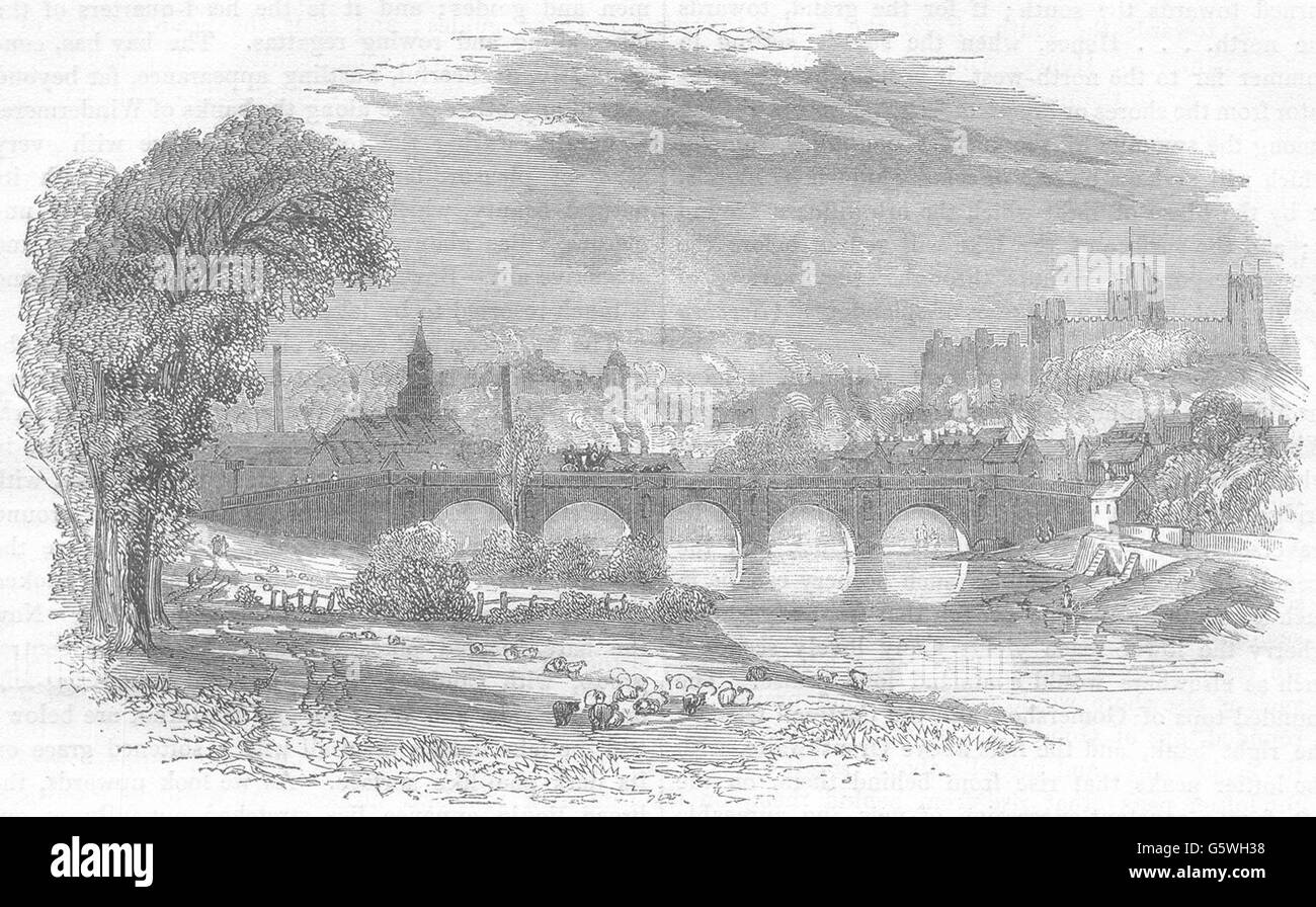 LANCASHIRE: Lancaster, antique print 1850 Stockfoto