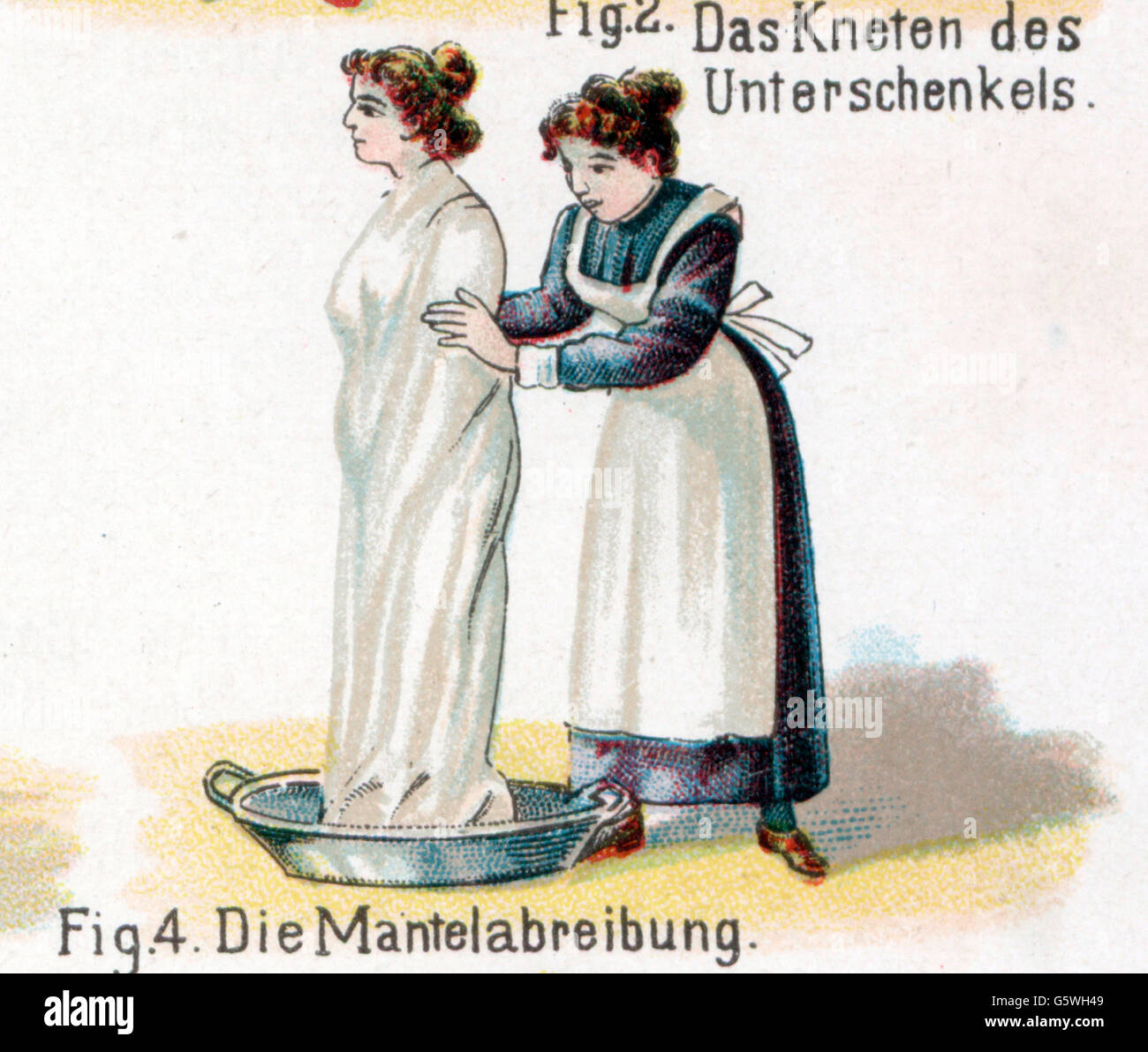 Medizin, Behandlung, Massage, Reiben im Fell, aus: Friedrich Eduard Bilz, Neue Naturheilkunde, Leipzig, Deutschland, 1902, Zusatz-Rechte-Clearenzen-nicht vorhanden Stockfoto