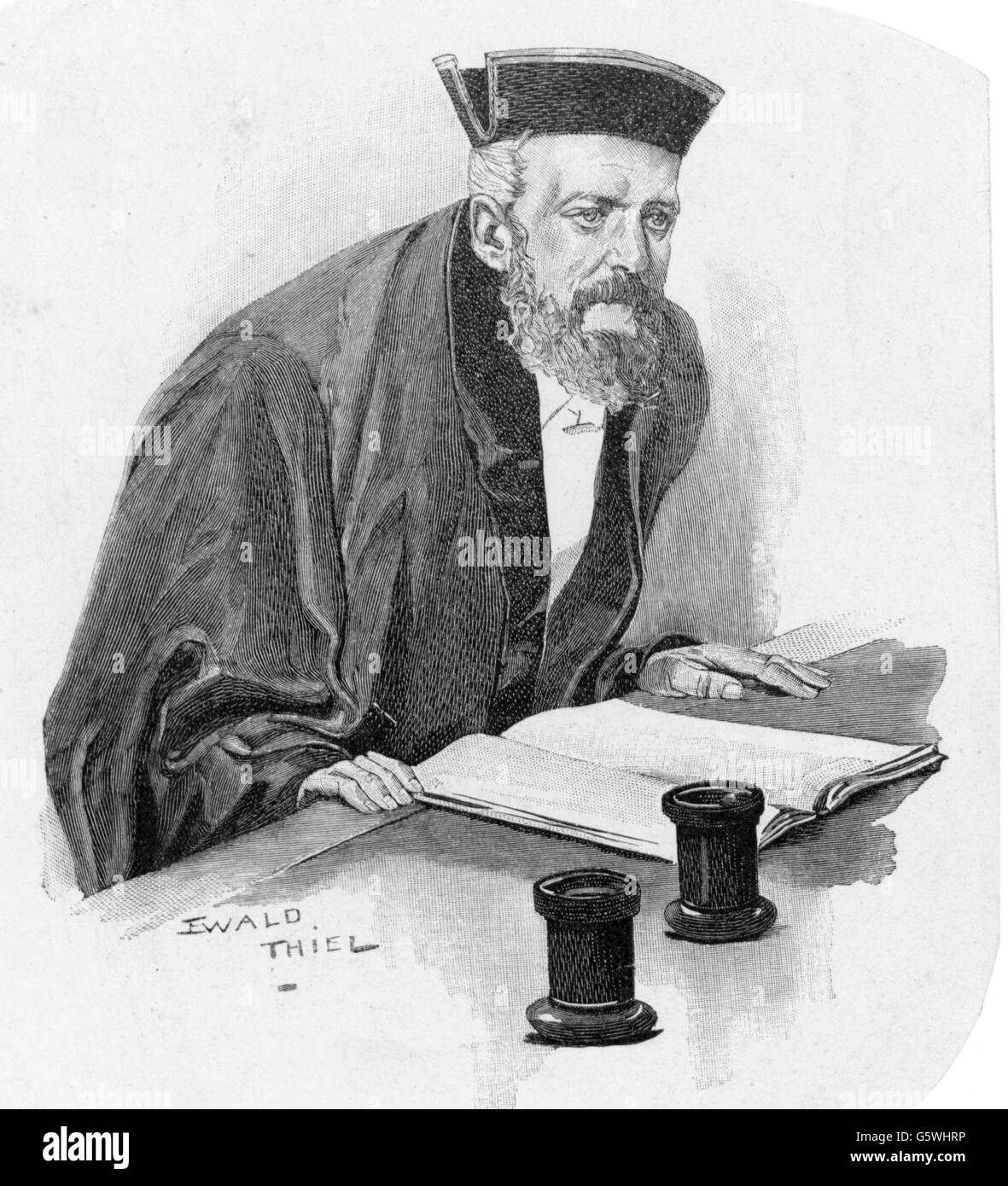 Justiz, Anwälte, Staatsanwalt, nach Zeichnung von Ewald Thiel (* 1855), Holzstich, um 1895, Zusatzrechte-Freizeichen-nicht vorhanden Stockfoto