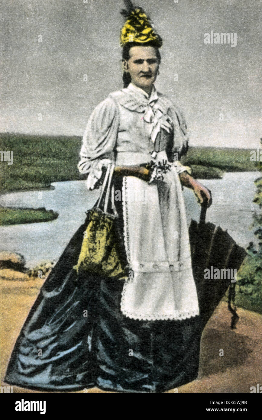 Kitsch / Karten / Souvenir, 'Gruss von der lieben Tante aus Polzin', farbige Bildpostkarte, um 1910, Zusatz-Rechteklärung-nicht vorhanden Stockfoto