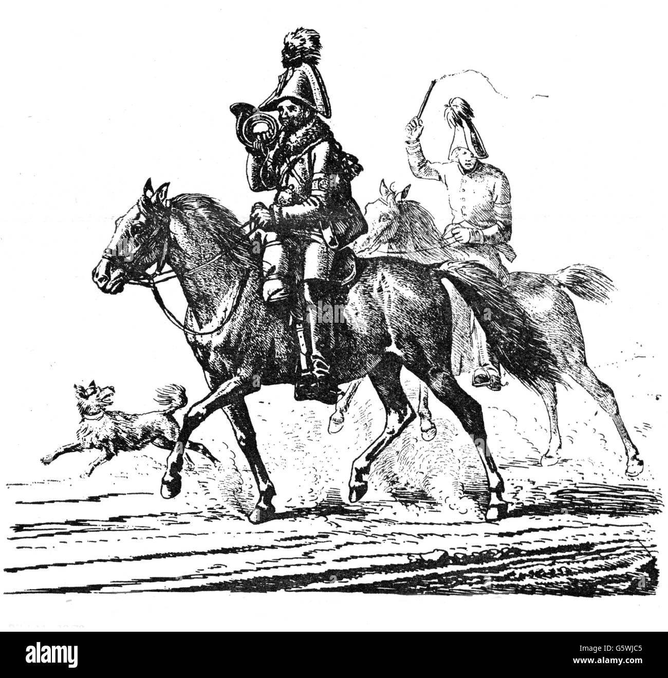 Post, Postboten, Postion, 'Happy New Year 1817' von Joh. A. Klein, 1817, Additional-Rights-Clearences-not available Stockfoto