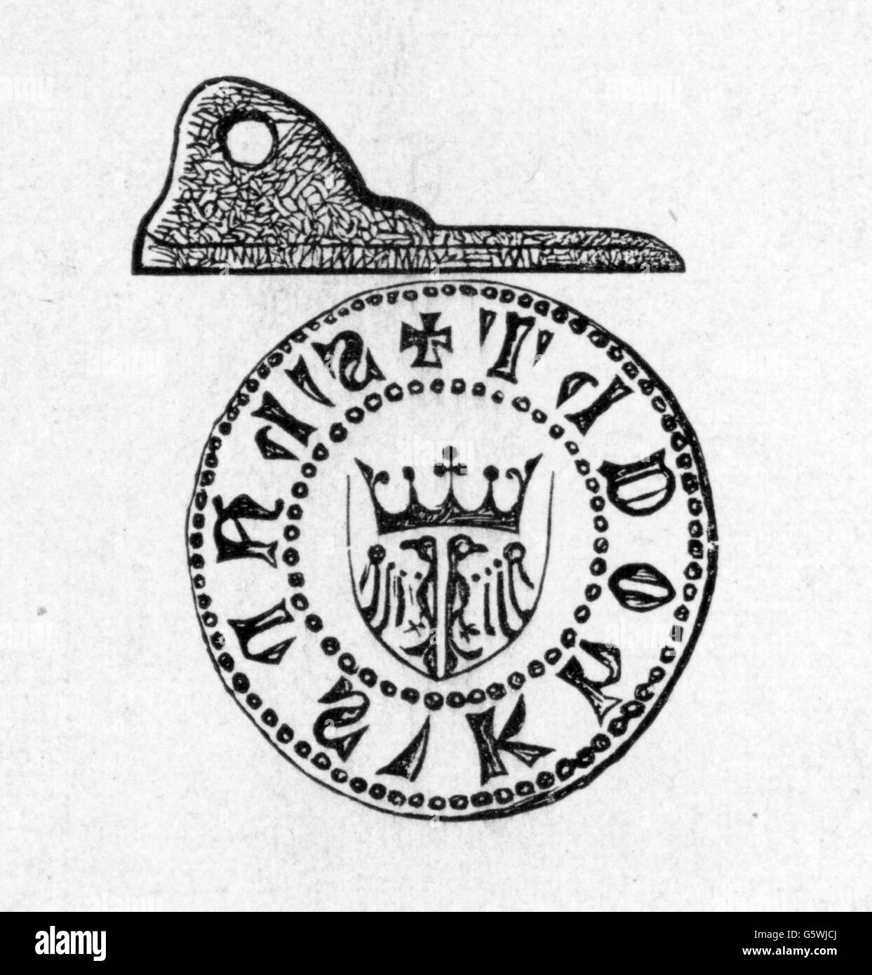 Heraldik, Siegel, Deutschland, Stempel von Hans Khoch, um 1500, Zusatz-Rechte-Clearenzen-nicht vorhanden Stockfoto