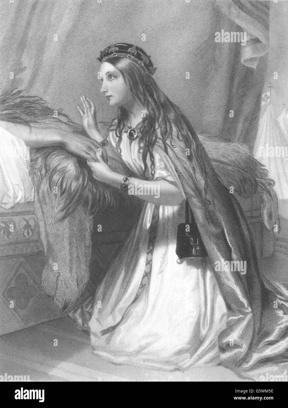 WALTER SCOTT: Königin Berengaria (Talisman), antique print 1841 Stockfoto