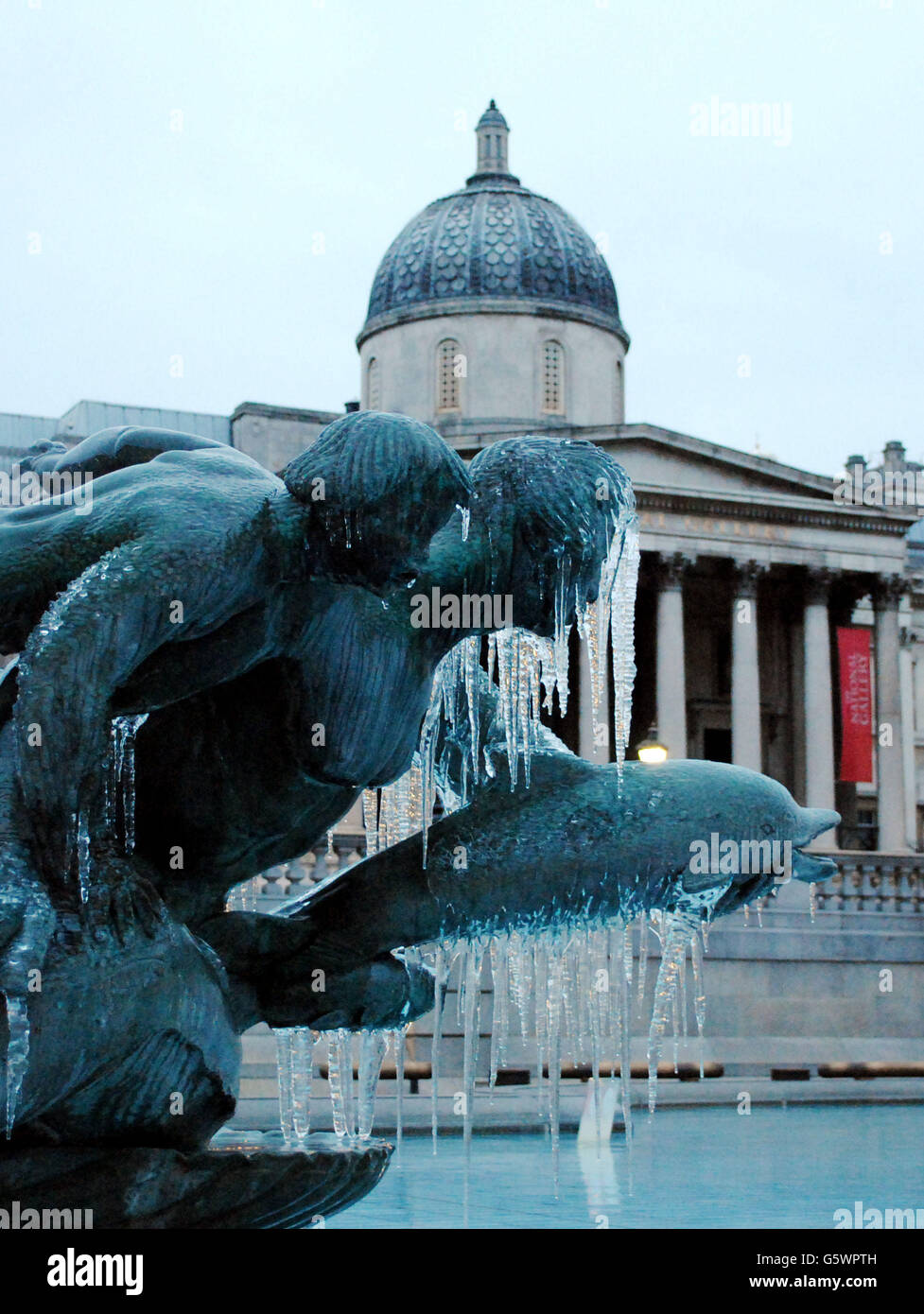 Winterwetter 23. Feb. Stockfoto