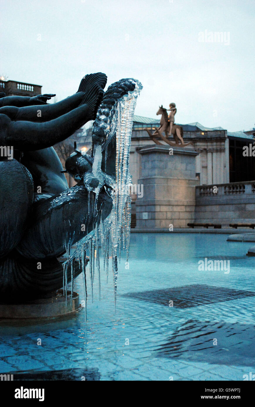 Winterwetter 23. Feb. Stockfoto