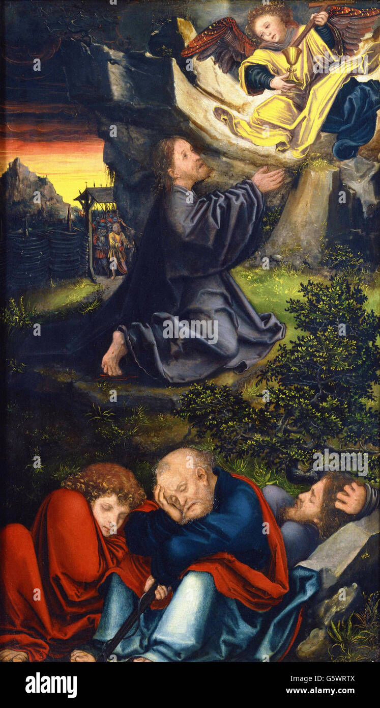 Lucas Cranach der ältere - der Garten von Gethsemane- Stockfoto