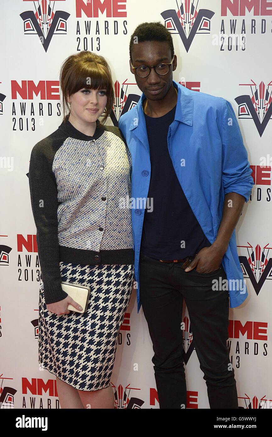 Alexandra Roach und Nathan Stewart-Jarrett kommen zu den NME Awards 2013 im Troxy, London. Stockfoto