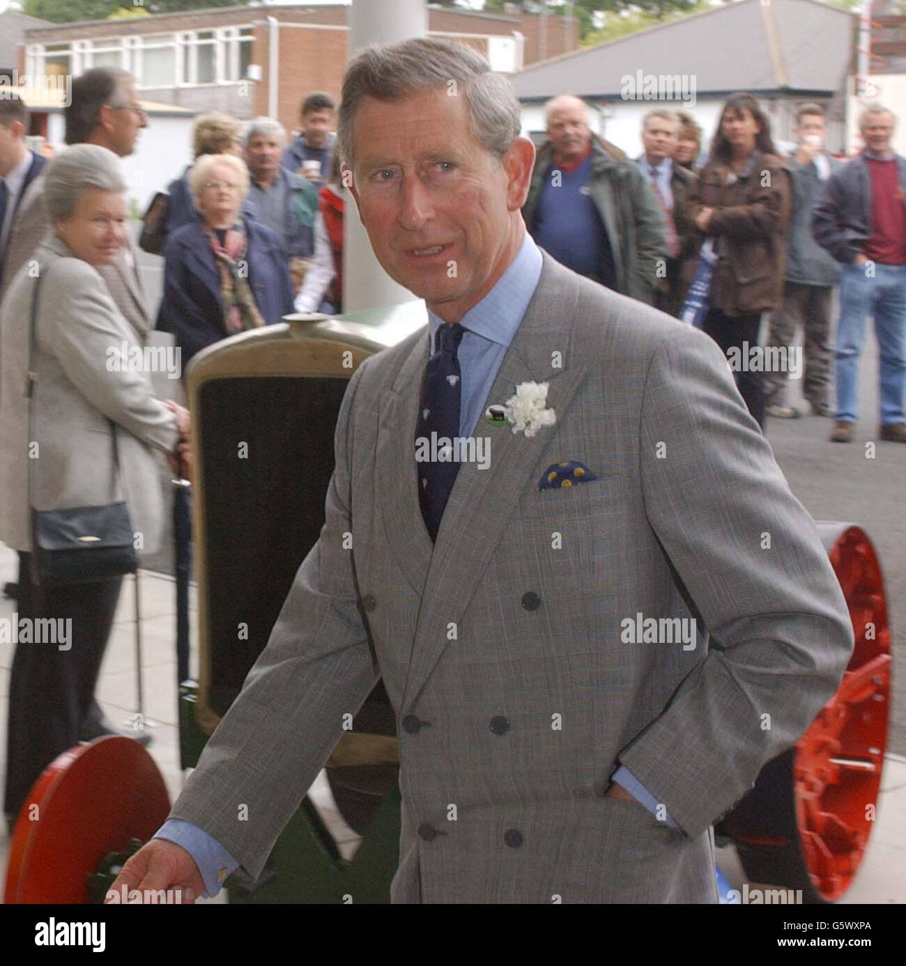 Der Prinz von Wales kommt zur Royal Show, beginnend mit einer Tour durch die Ausstellung "Towards Tomorrow's Countryside", bevor er die Show in Stoneleigh, West Midlands, offiziell eröffnet. Stockfoto