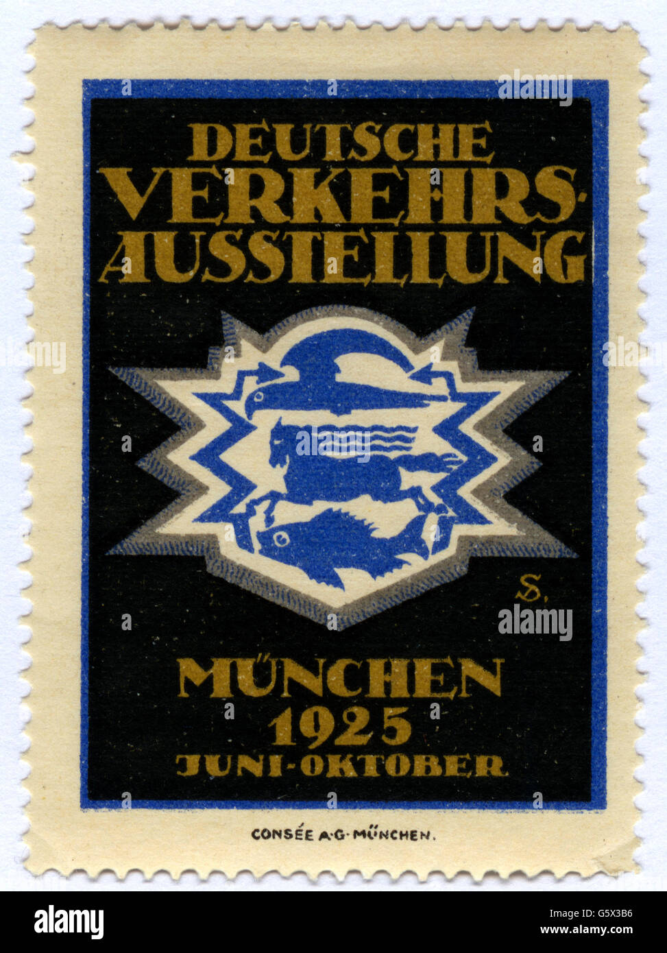 Werbung, Ausstellungen / Ausstellungen, Deutsche Verkehrsausstellung München, Juni - Oktober 1925, Zusatz-Rechte-Clearences-nicht vorhanden Stockfoto