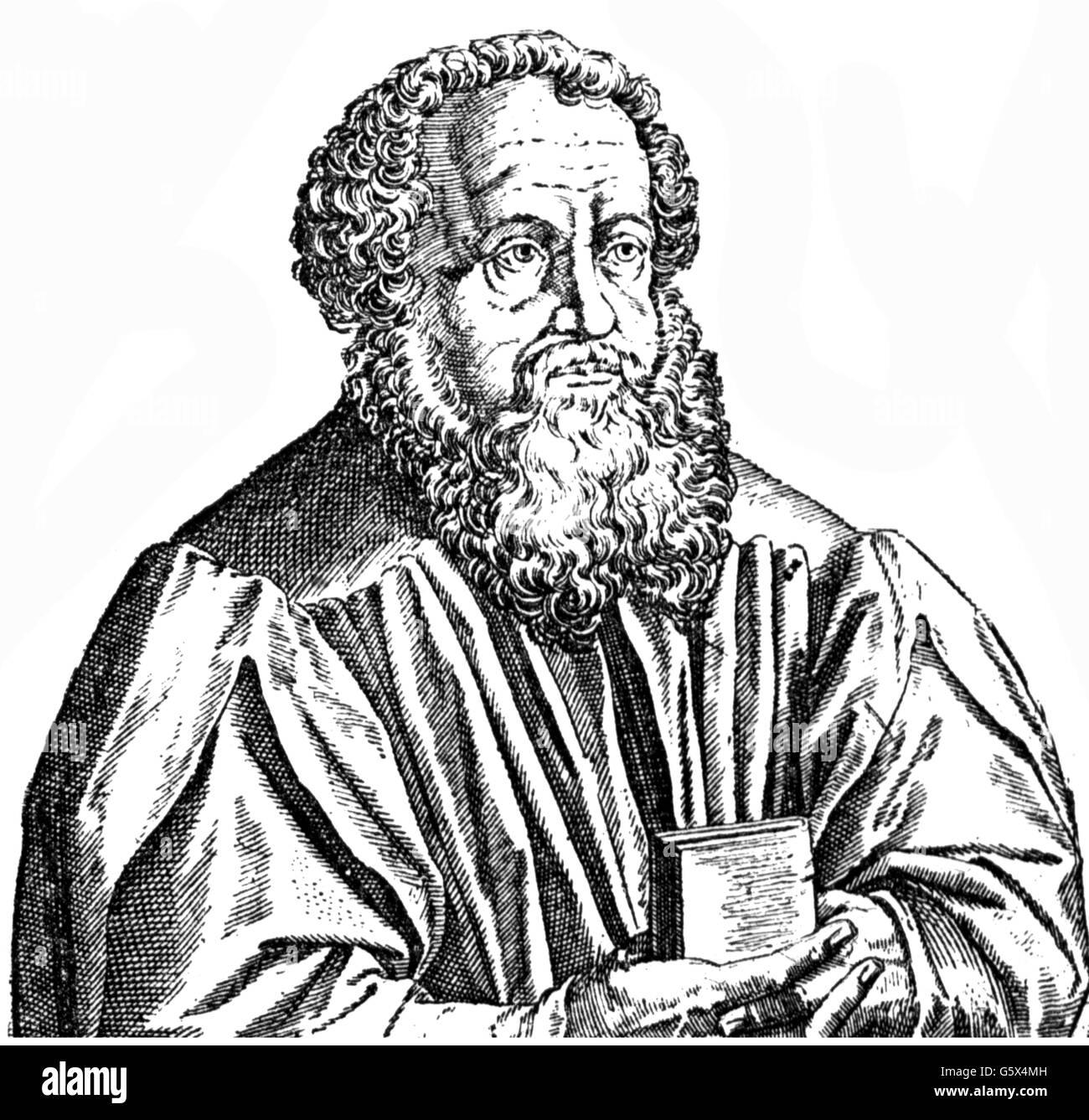 Forster, Johann, 10.7.1496 - 07.12.1558, deutscher lutherischer Theologe, Porträt, nachdem Holzschnitt, 16. Jahrhundert, Artist's Urheberrecht nicht gelöscht werden Stockfoto