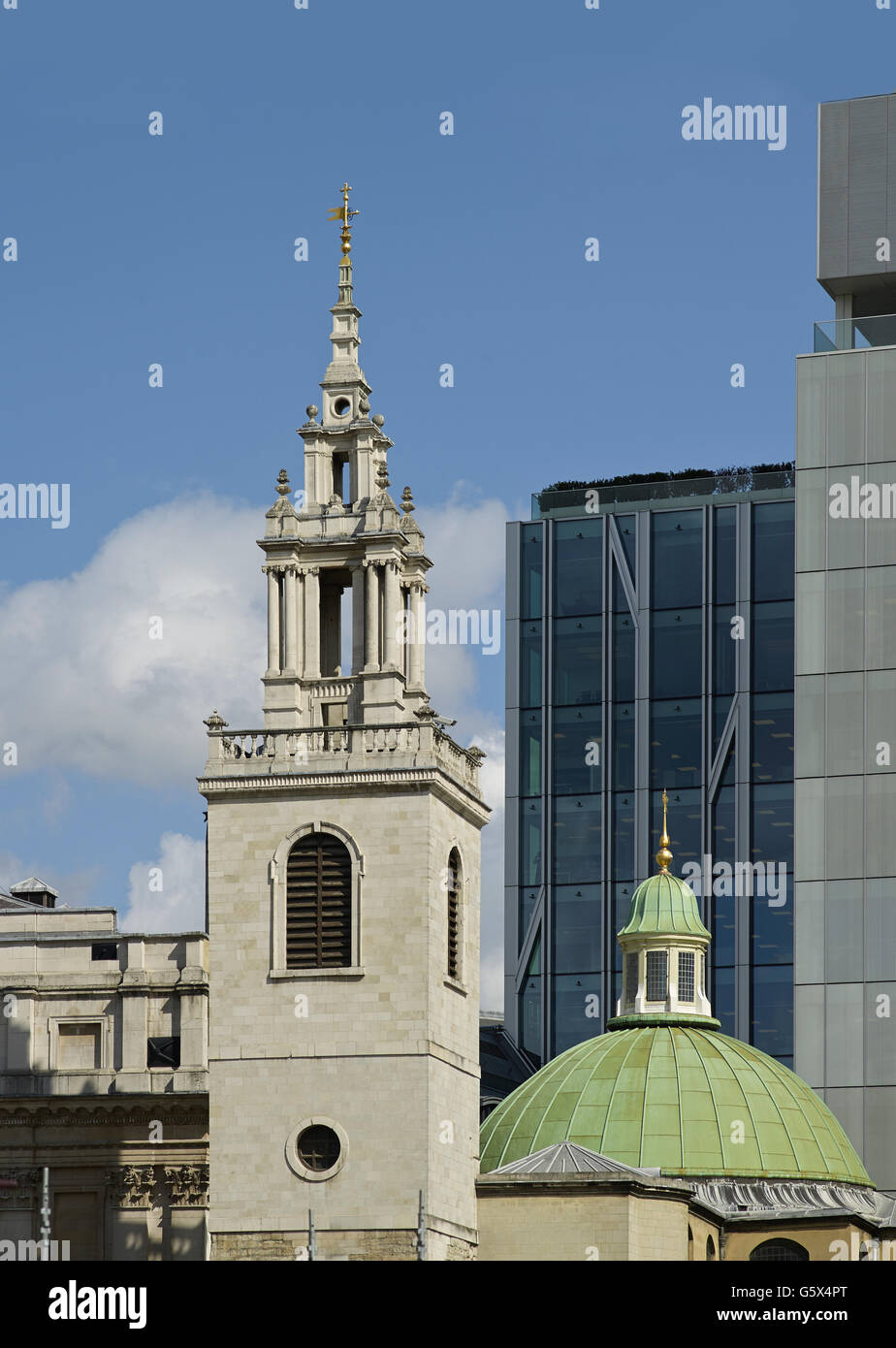 St. Stephen Walbrook, Kirche in der City of London; Dom und Turm Stockfoto