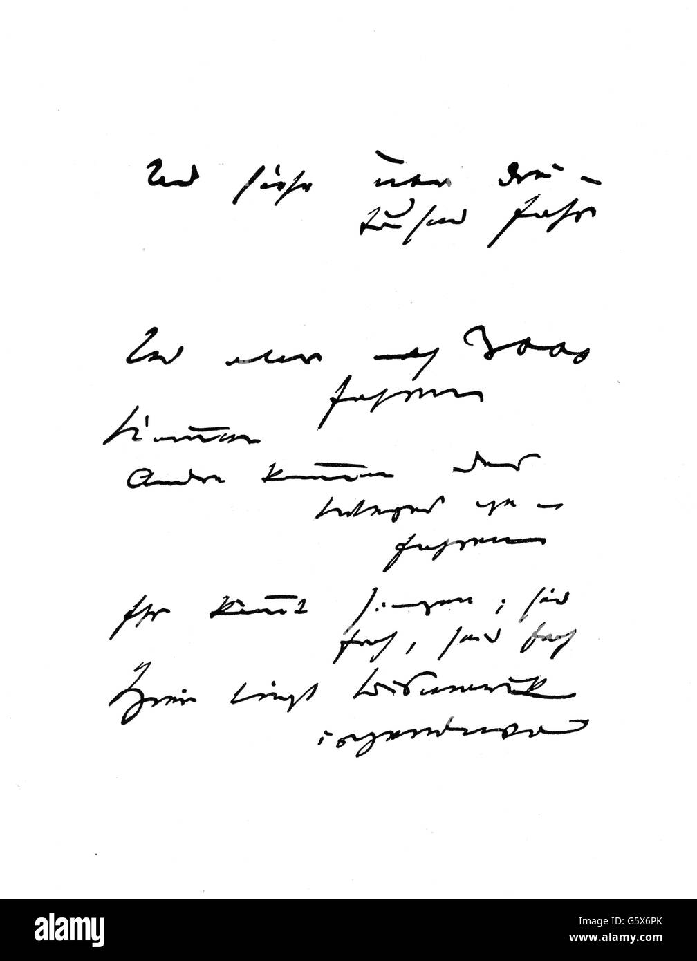 Fontane, Theodor, 30.12.1819 - 20.9.1898, deutscher Autor/Schriftsteller, Werke, Gedicht "Wo der von ihm gelogen werden sollte", erste Konzeption, 31.7.1898, Seite 2, Stockfoto